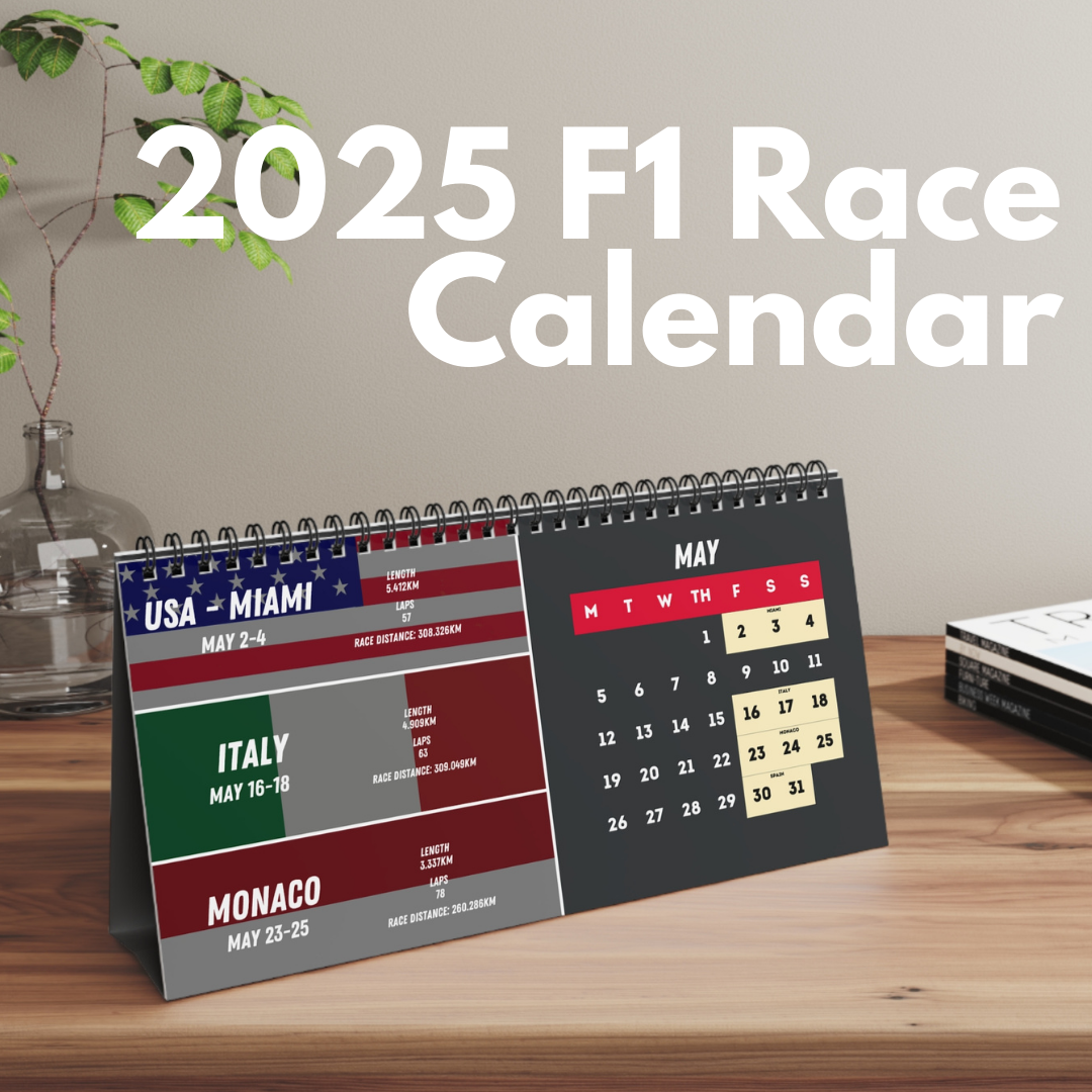 Best Gift for F1 Fans: The 2025 Race Schedule Desk Calendar