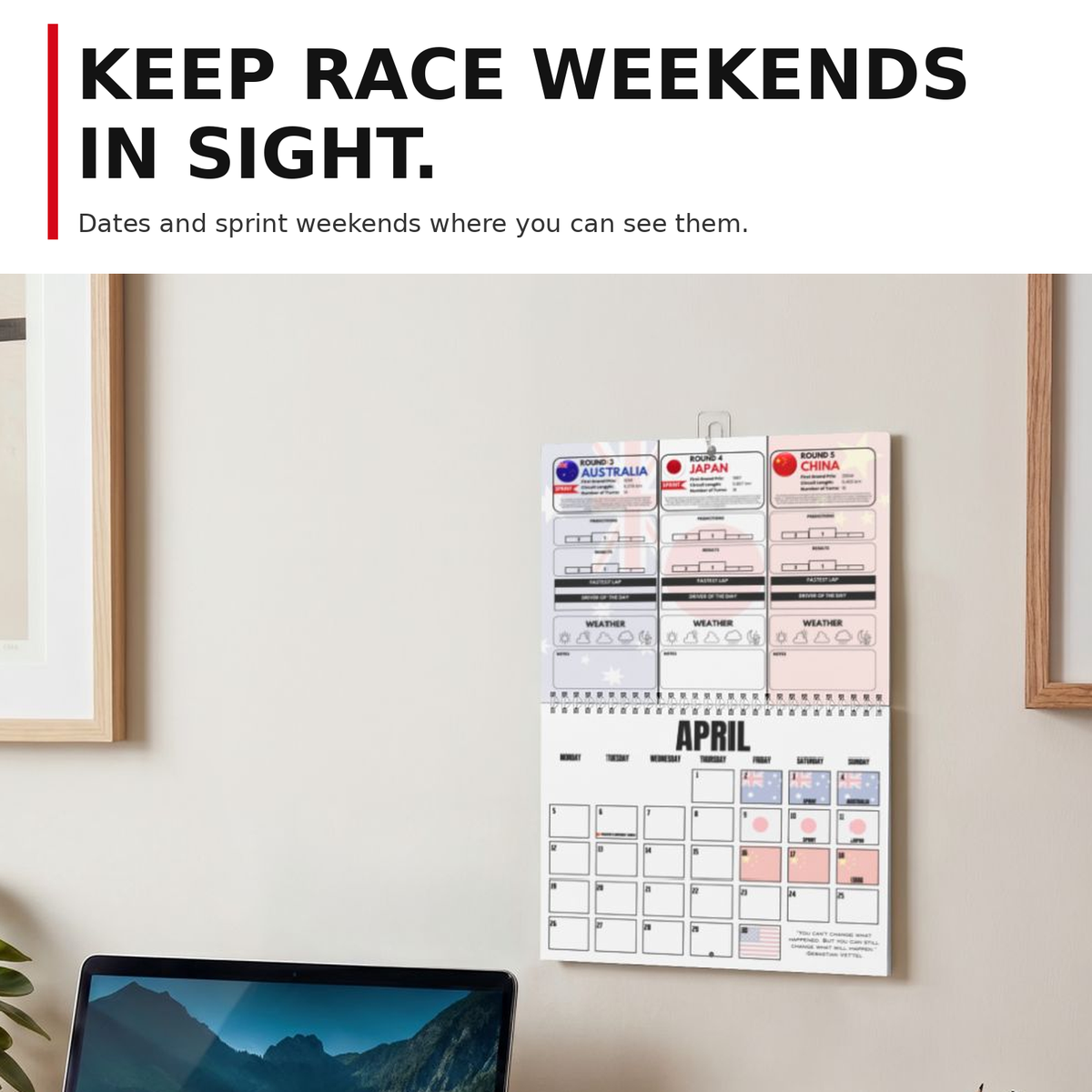 2027 Formula Fanatics Race Schedule | Wall Calendars