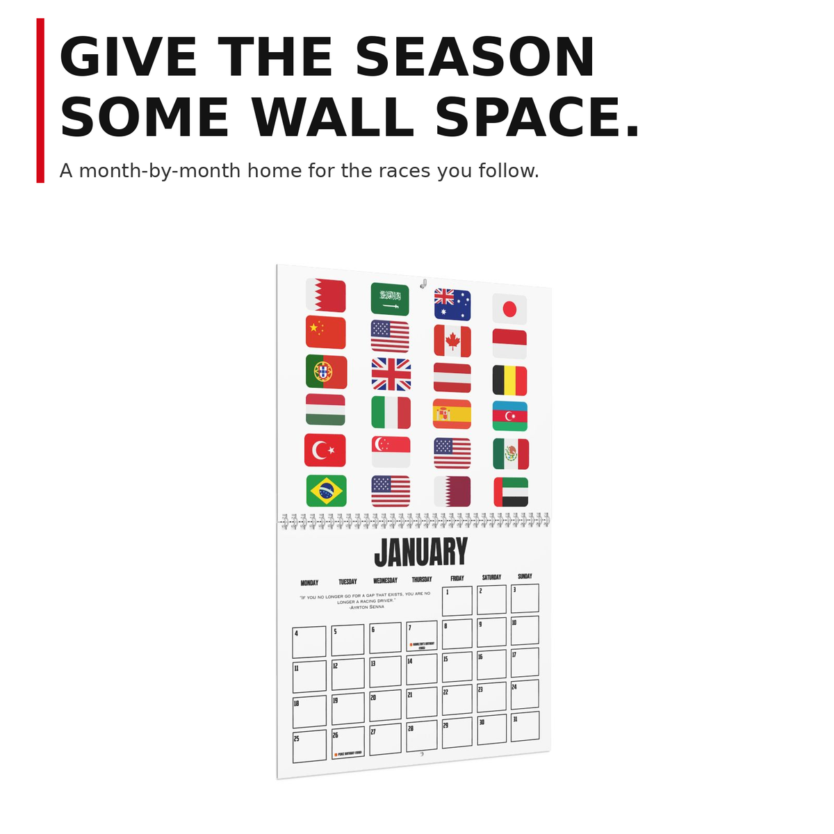 2027 Formula Fanatics Race Schedule | Wall Calendars