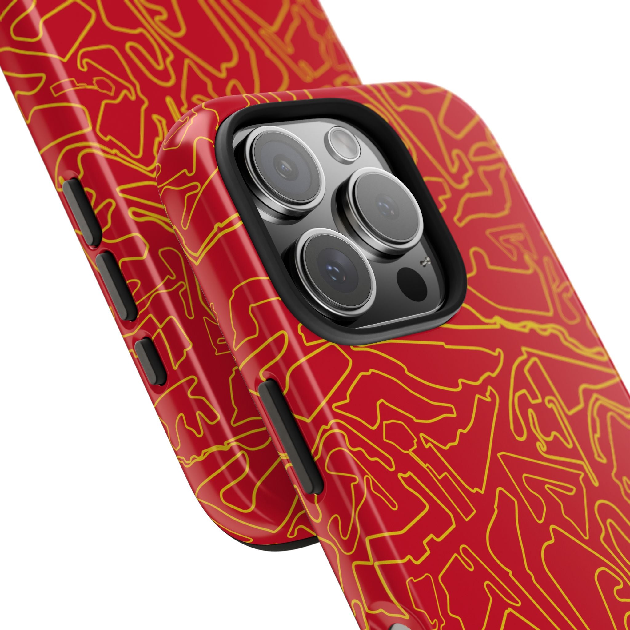 Tracks & Texts | Red & Gold |  Phone Case for Tough Protection