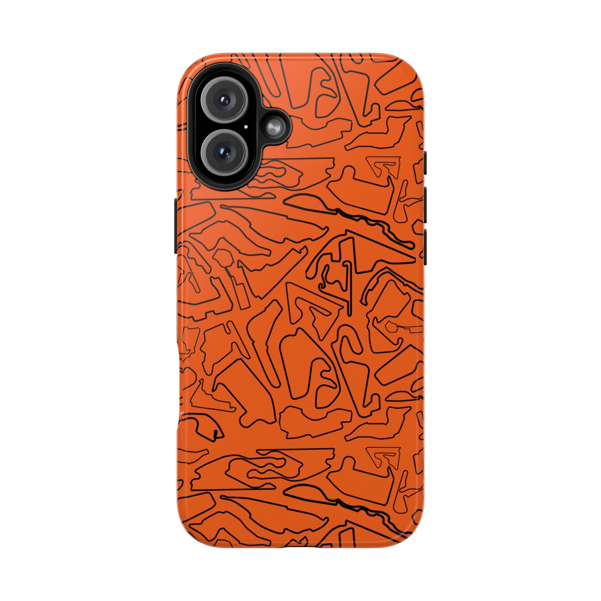 Tracks & Texts | Orange & Black | Phone Case for Tough Protection