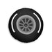 Motorsport Tire - White Tufted Floor Pillow, Round - FormulaFanatics