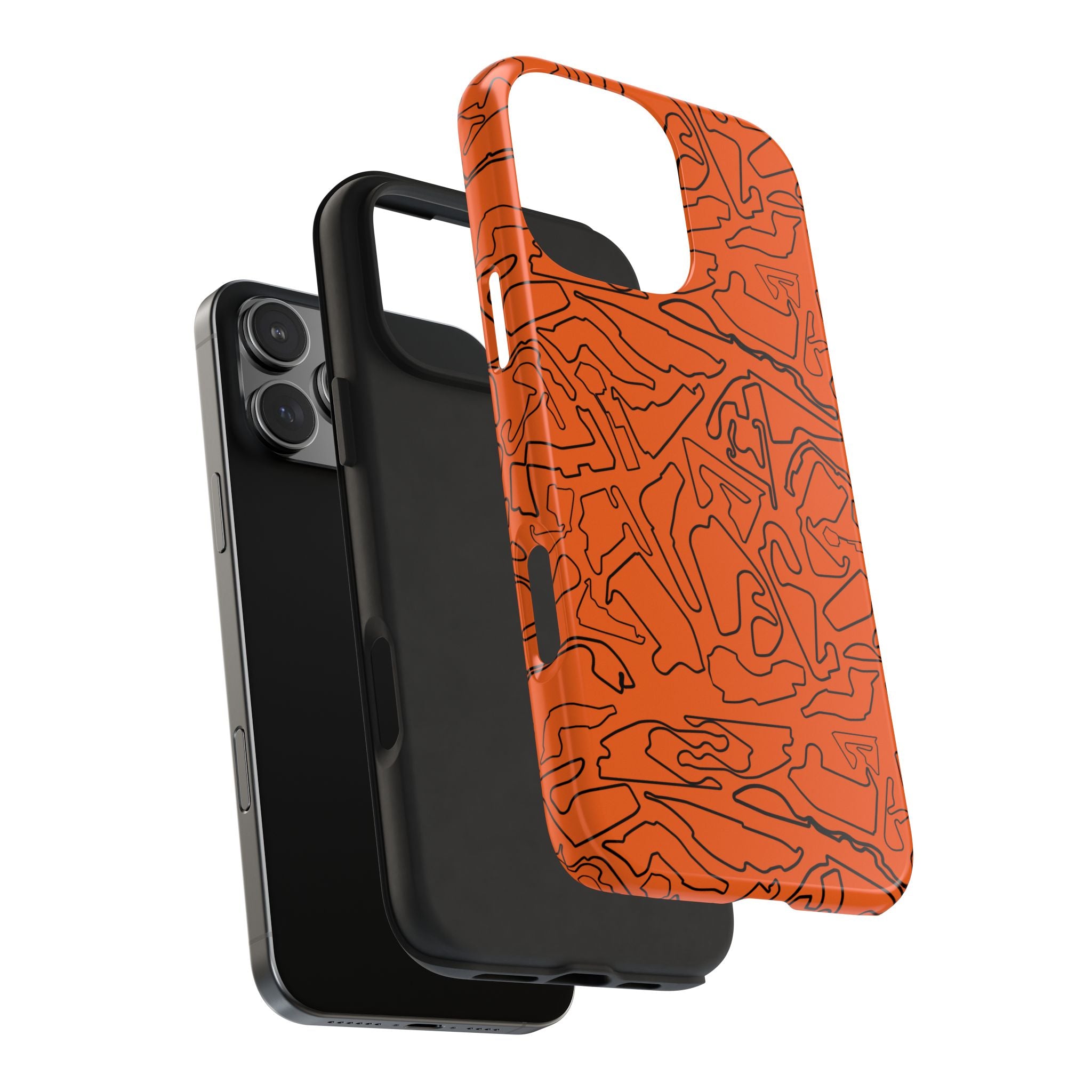 Tracks & Texts | Orange & Black | Phone Case for Tough Protection