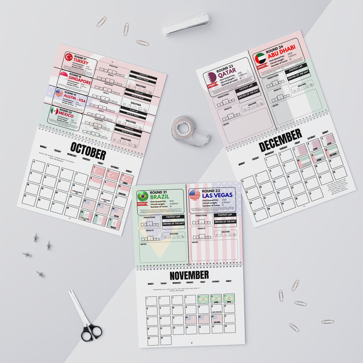 2027 Race Season Wall Calendar UK