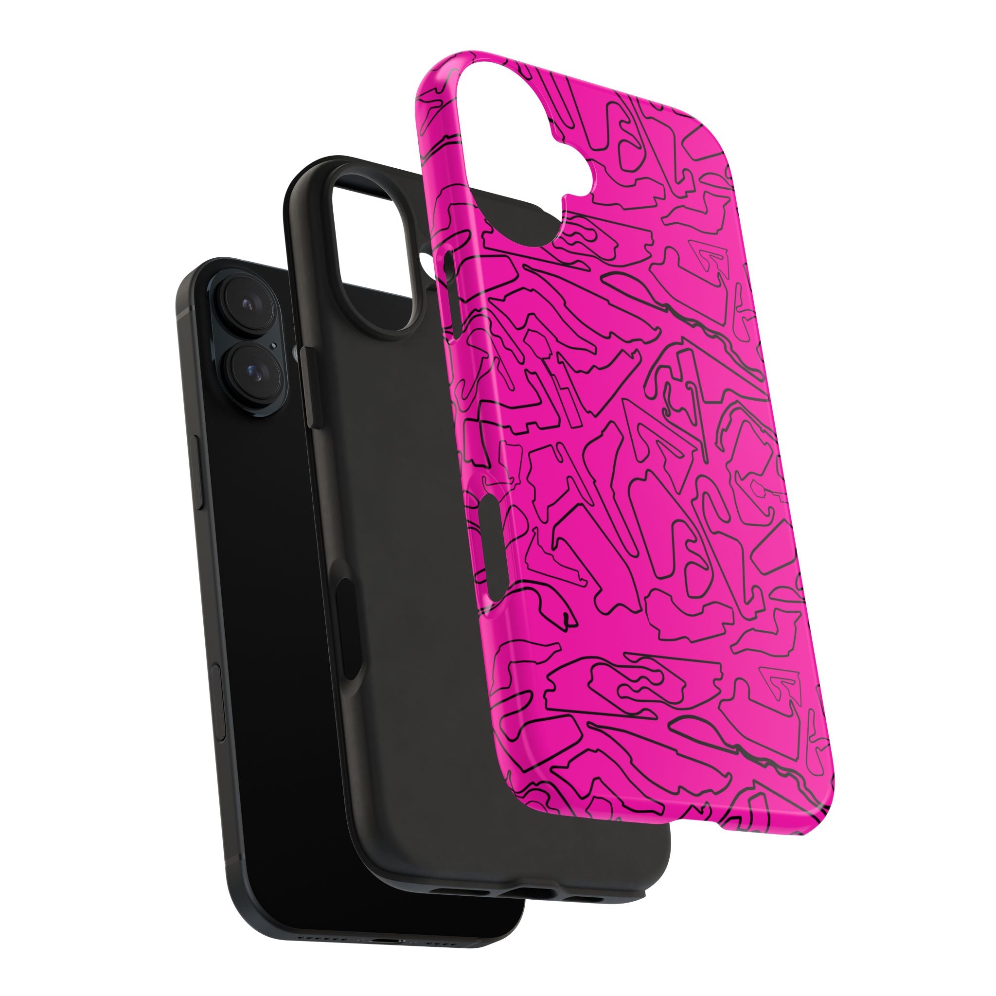 Tracks & Texts | Pink/Black |  Phone Case for Tough Protection
