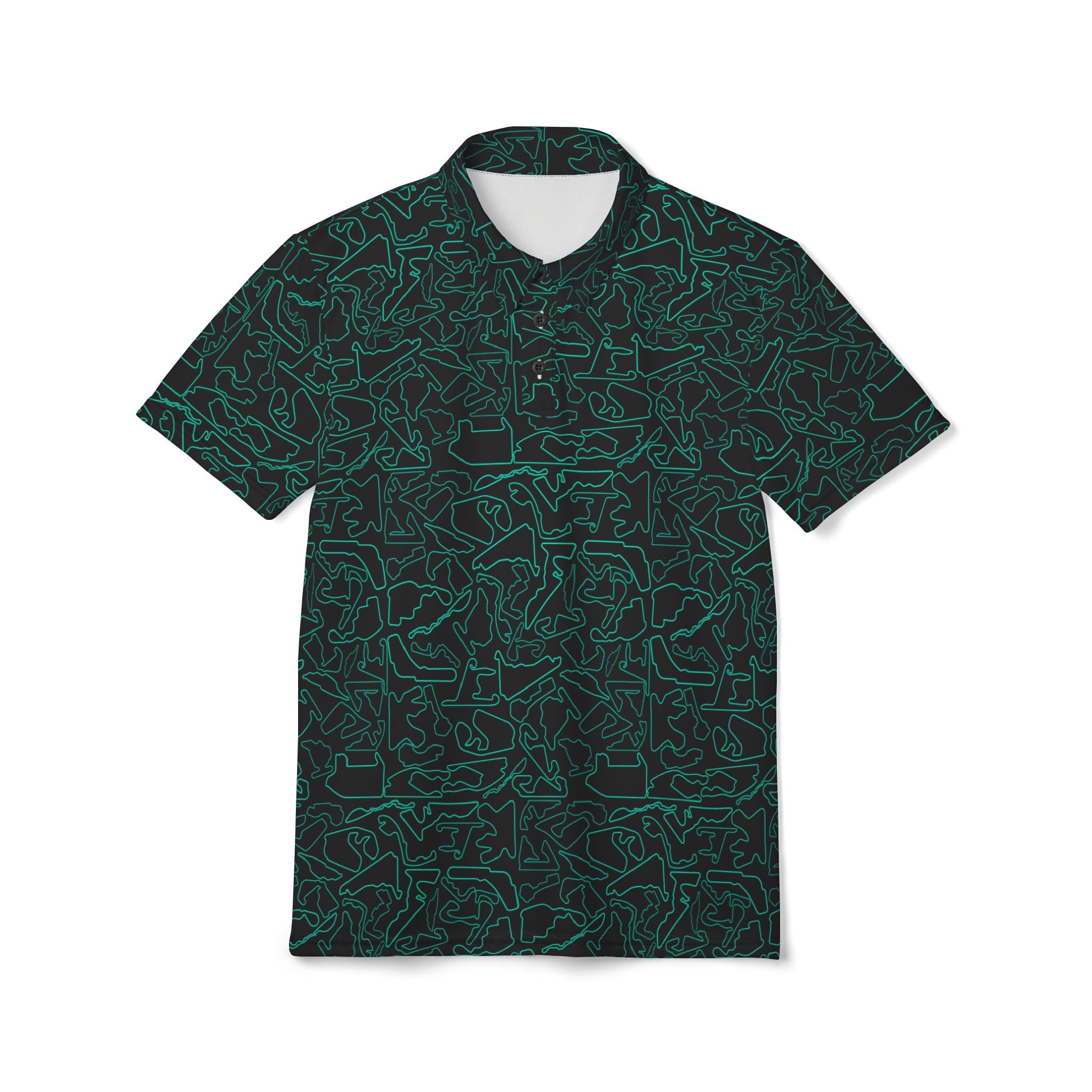 Tracks & Tees Polo Shirt | Teal & Black