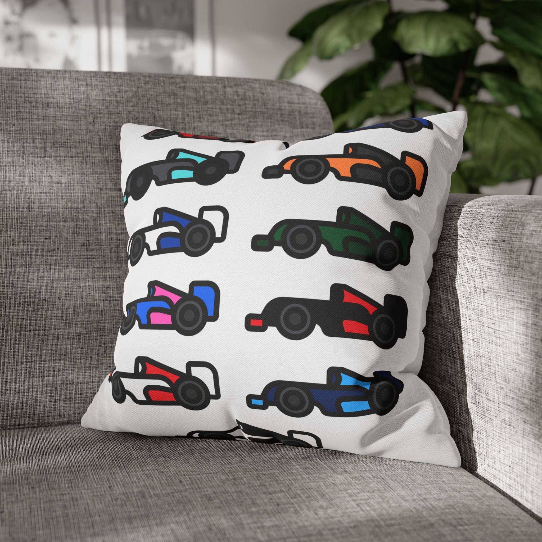 The Grid Spun Polyester Square Pillow Case