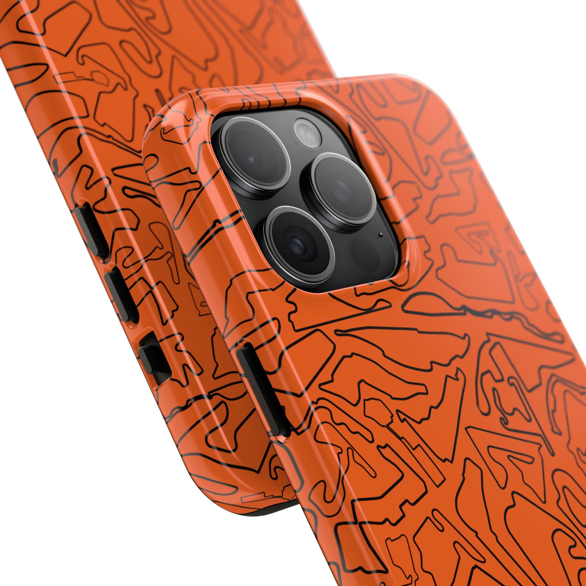 Tracks & Texts | Orange & Black | Phone Case for Tough Protection