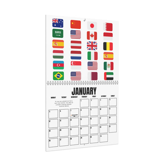 Formula Fanatics 2026 Race Schedule Wall Calendar