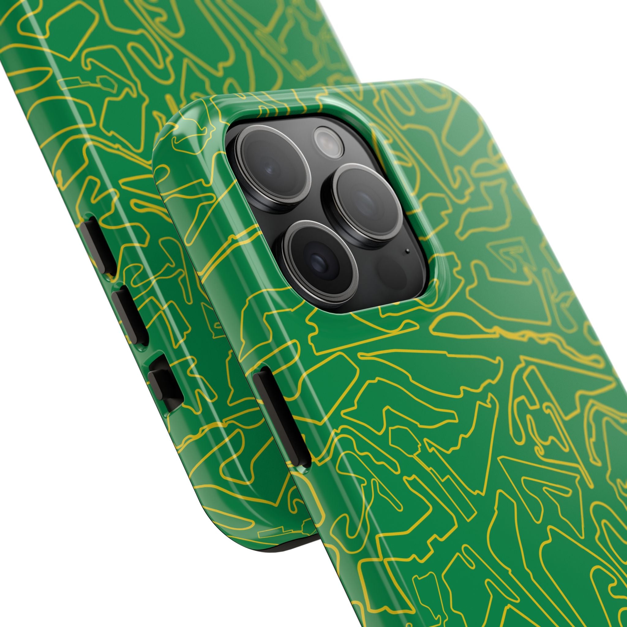 Tracks & Texts | Green/Yellow |  Phone Case for Tough Protection