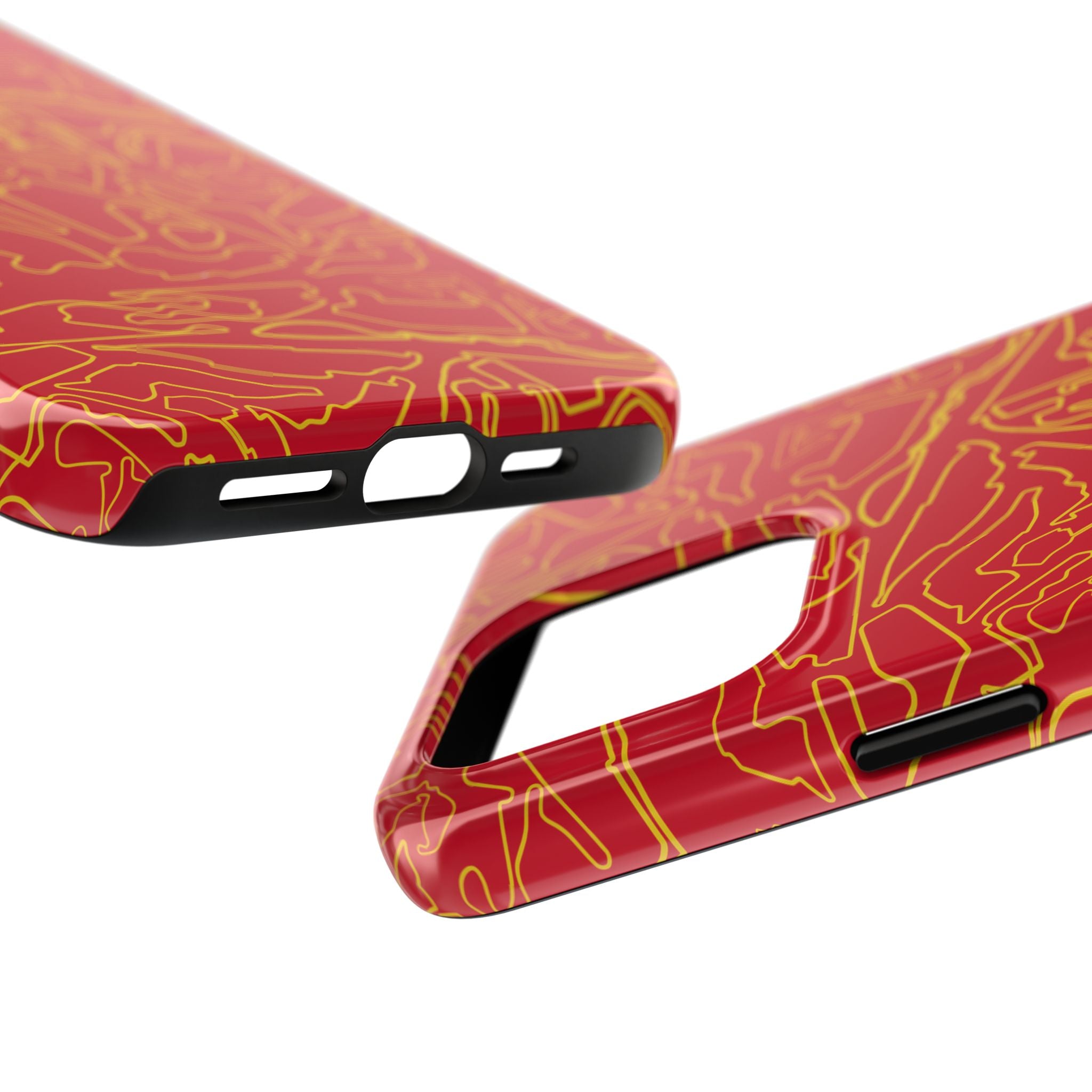 Tracks & Texts | Red & Gold |  Phone Case for Tough Protection