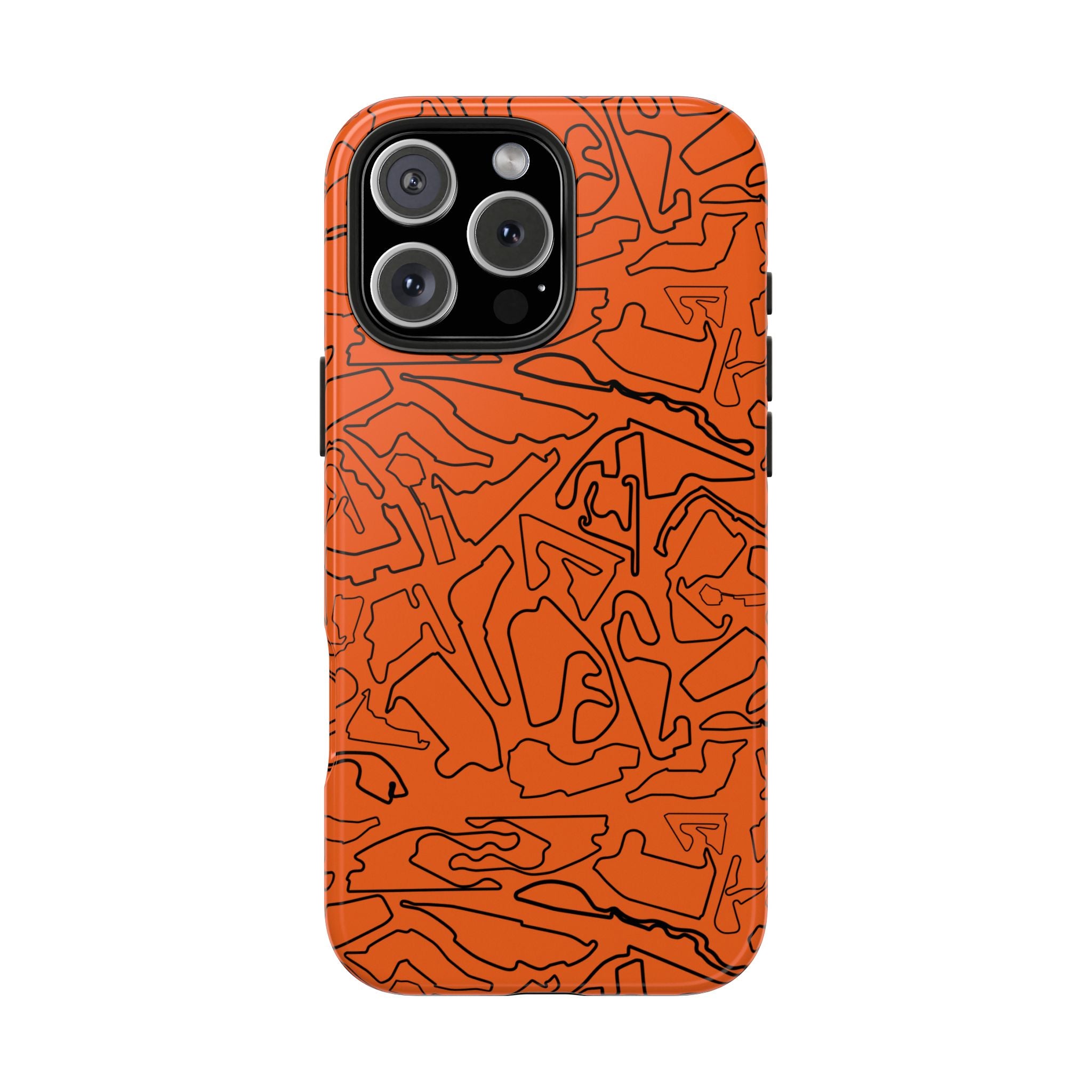 Tracks & Texts | Orange & Black | Phone Case for Tough Protection