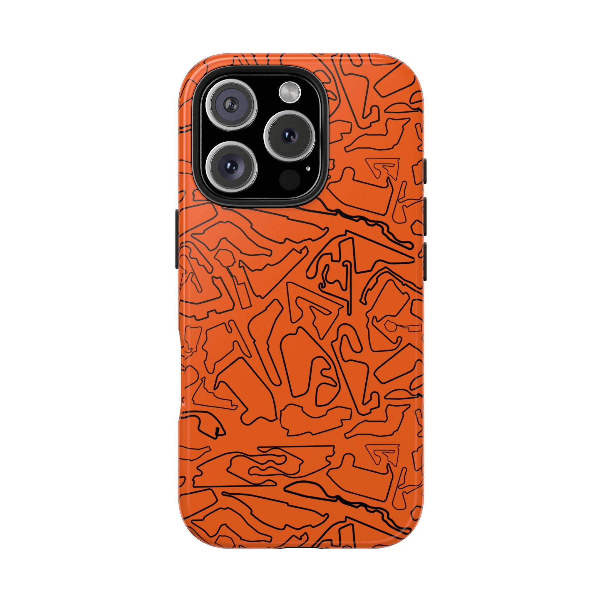 Tracks & Texts | Orange & Black | Phone Case for Tough Protection