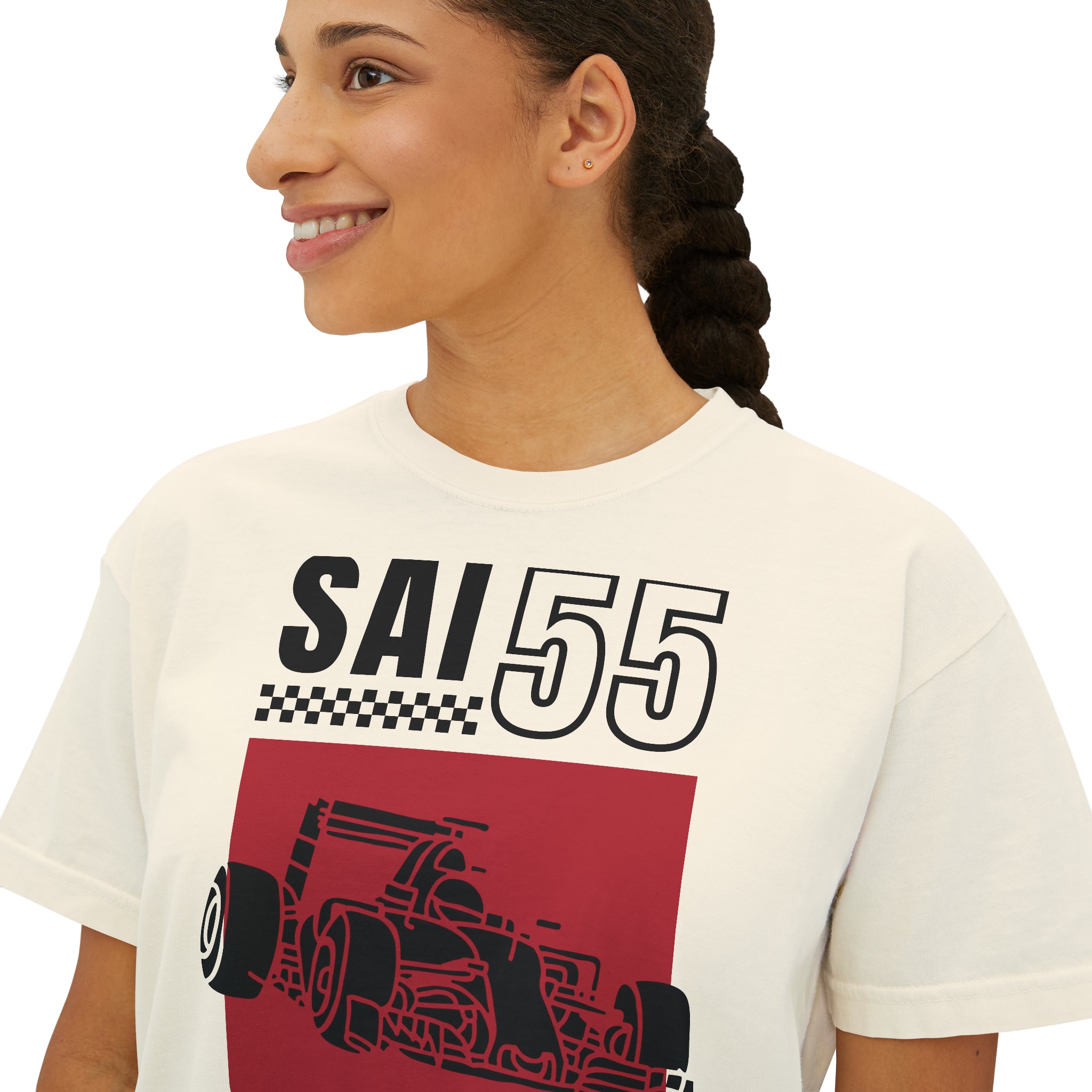 SAI55 - Vintage Design - Women's Boxy Tee - FormulaFanatics
