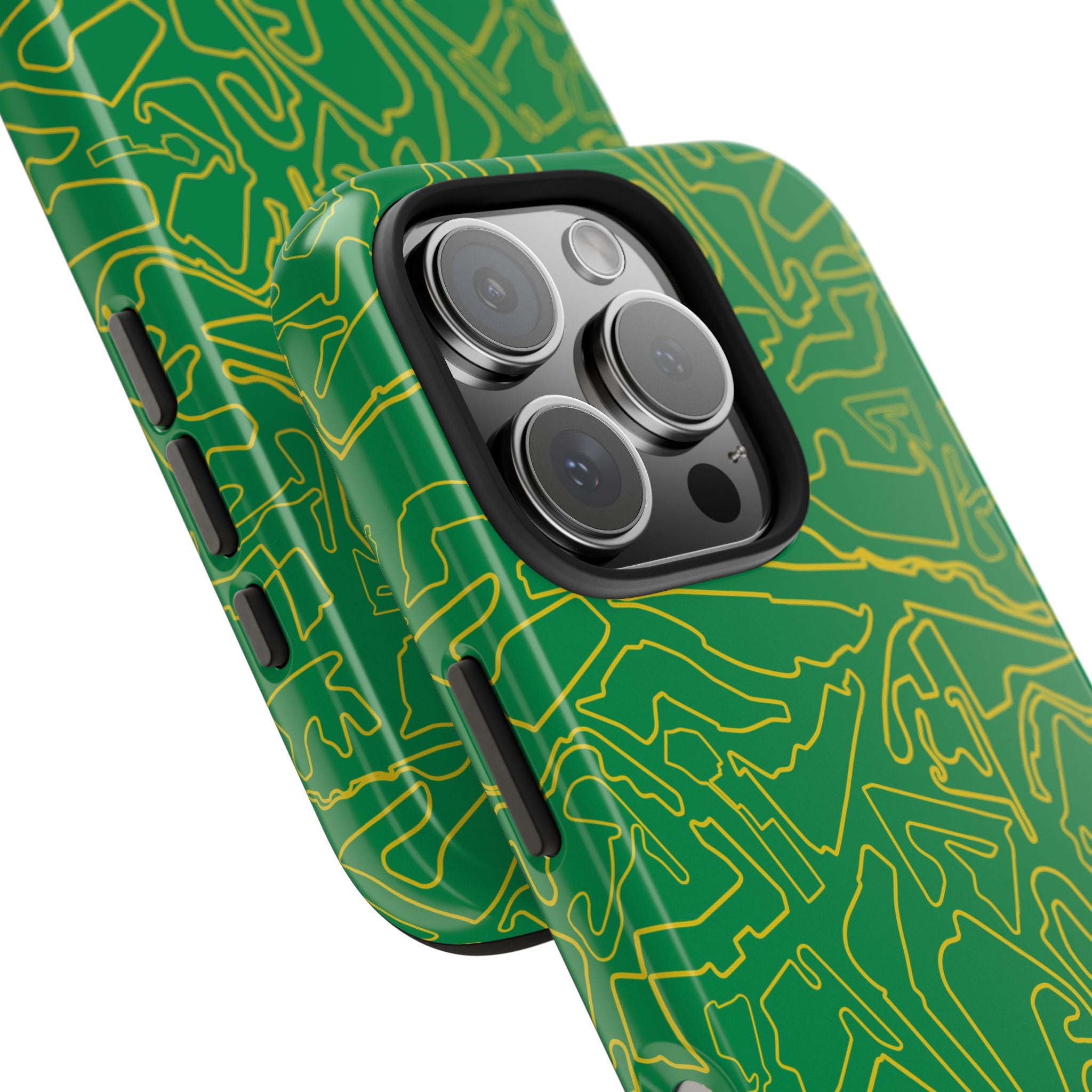 Tracks & Texts | Green/Yellow |  Phone Case for Tough Protection