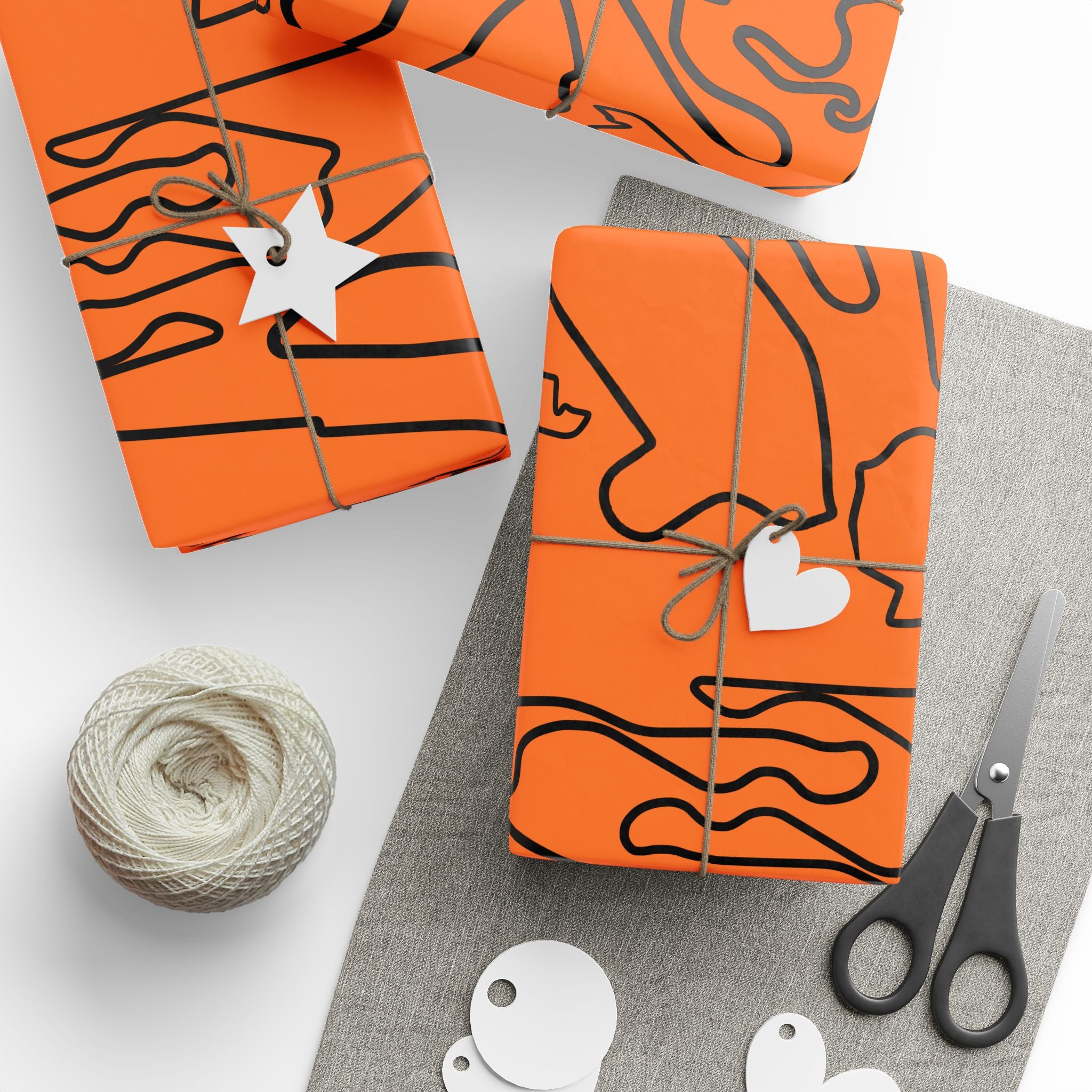 Track Wraps - Orange/Black - Wrapping Paper