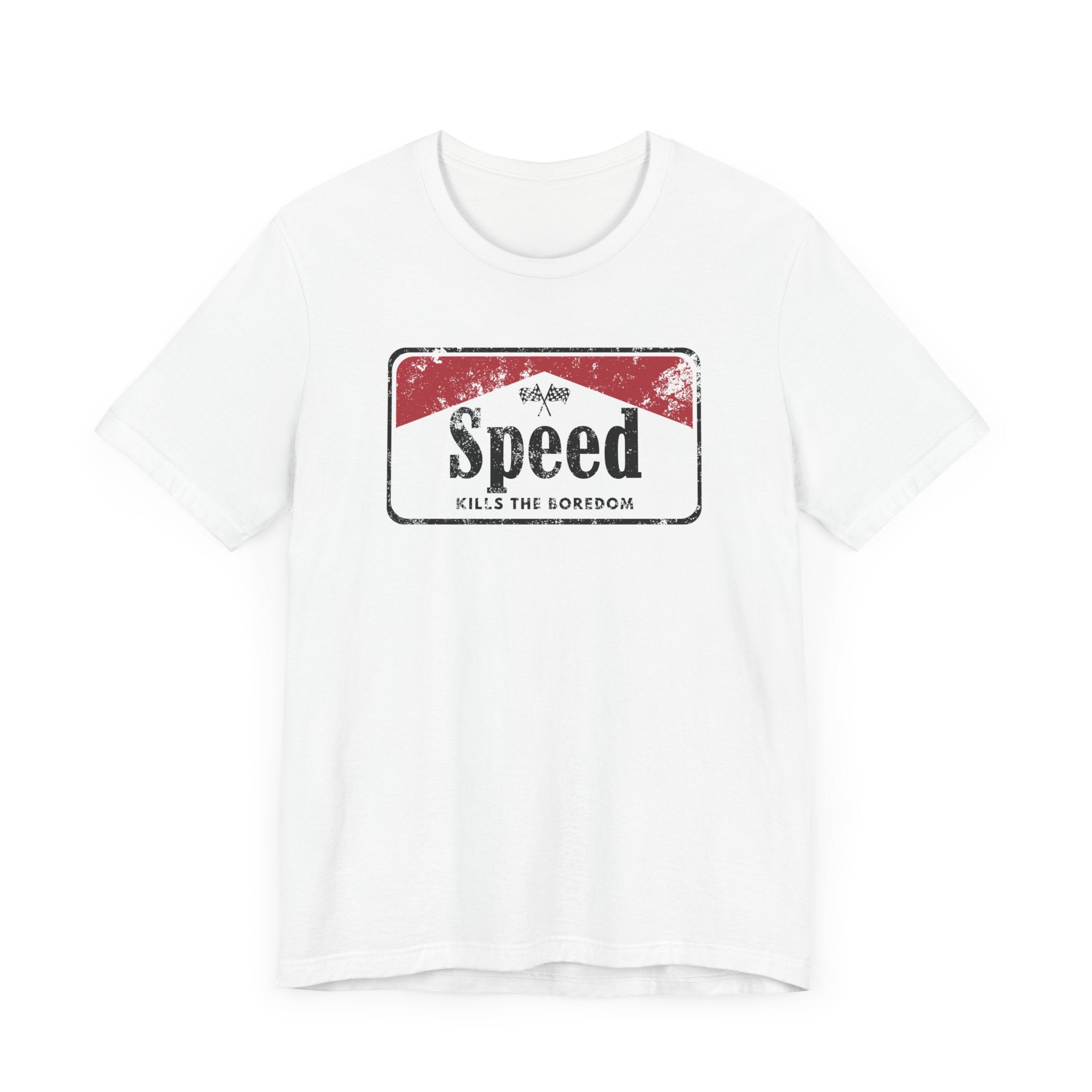 Speed Kills the Boredom Distressed Short Sleeve Tee