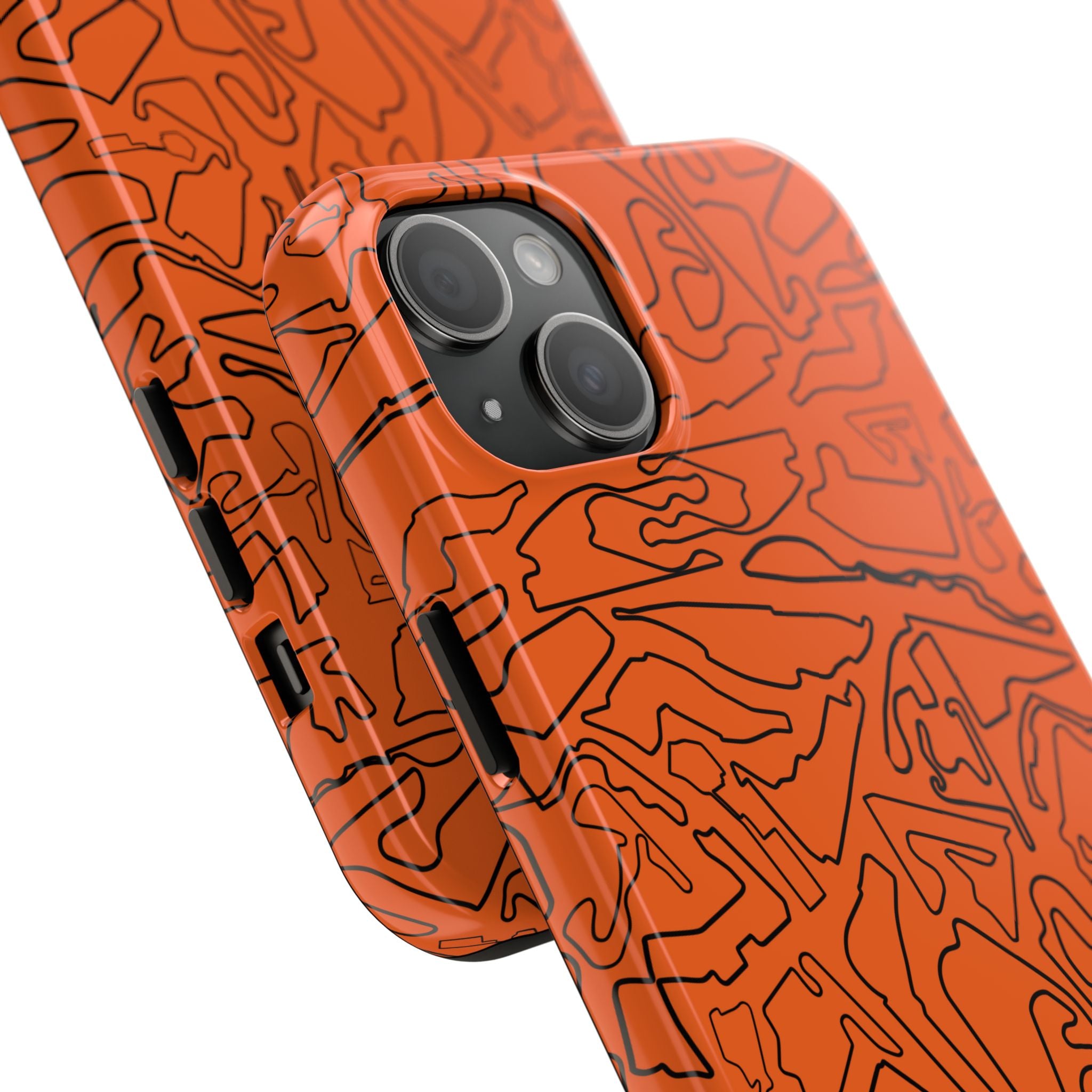 Tracks & Texts | Orange & Black | Phone Case for Tough Protection
