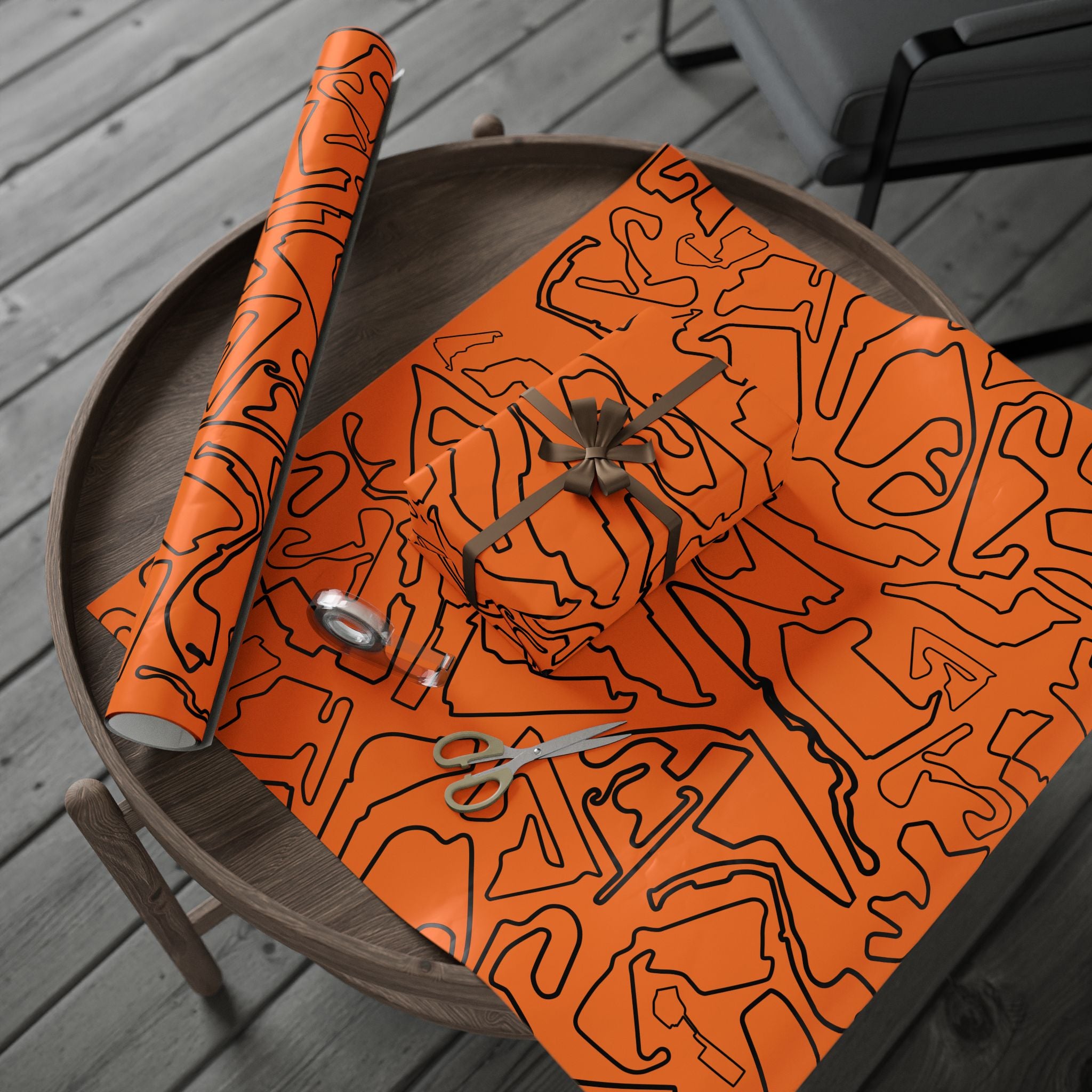 Track Wraps - Orange/Black - Wrapping Paper