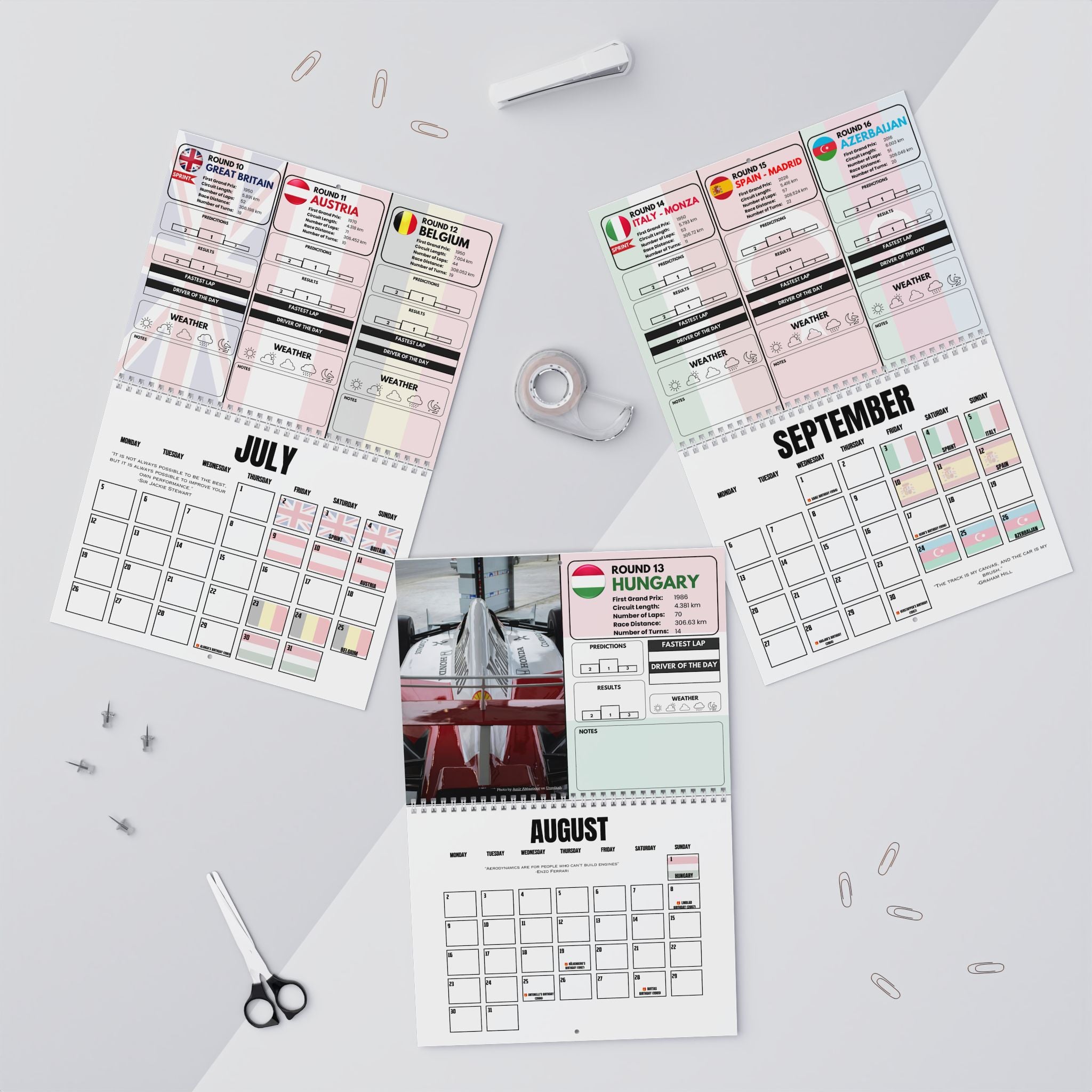 2027 Formula Fanatics Race Schedule | Wall Calendars