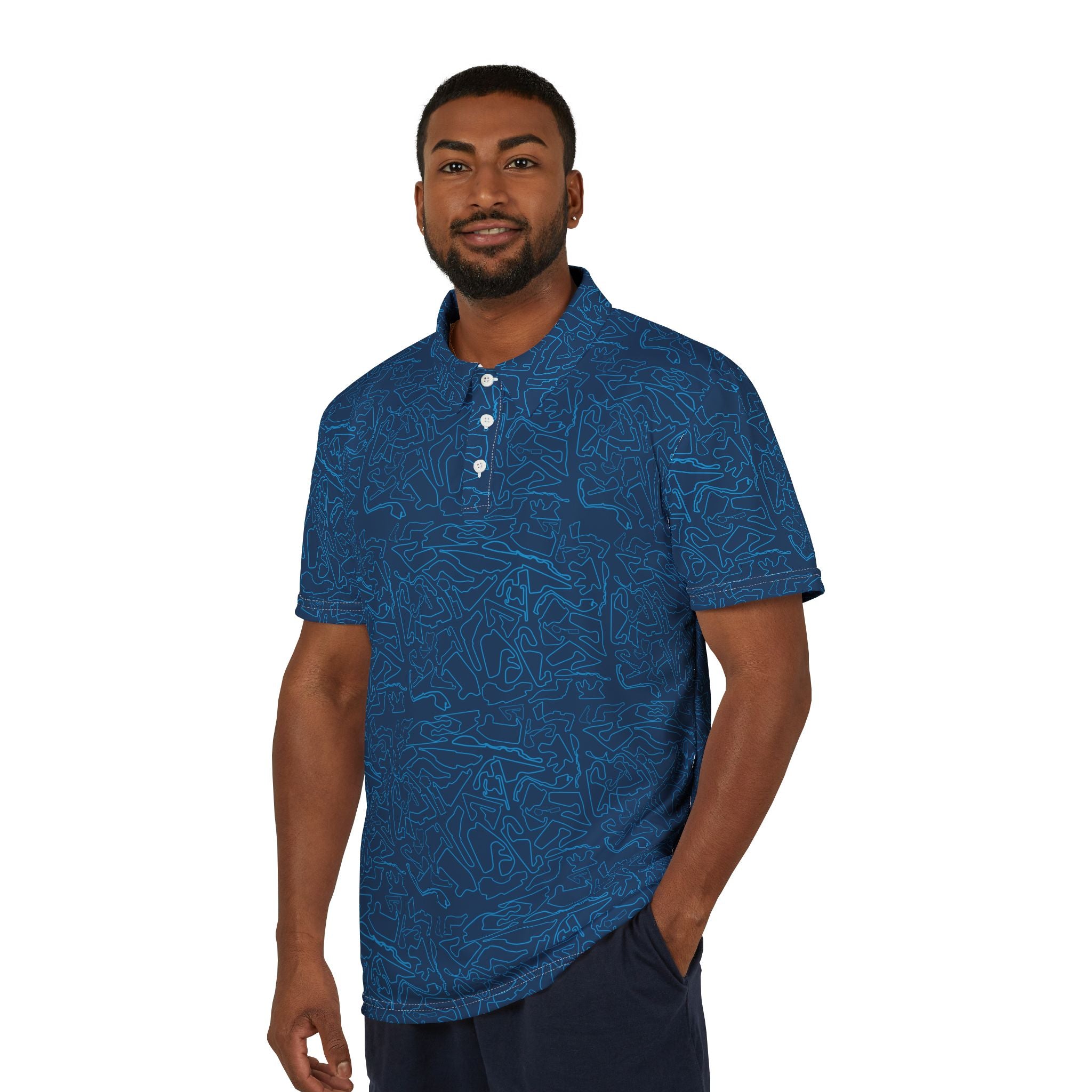 Tracks & Tees Polo Shirt | Blue & Navy