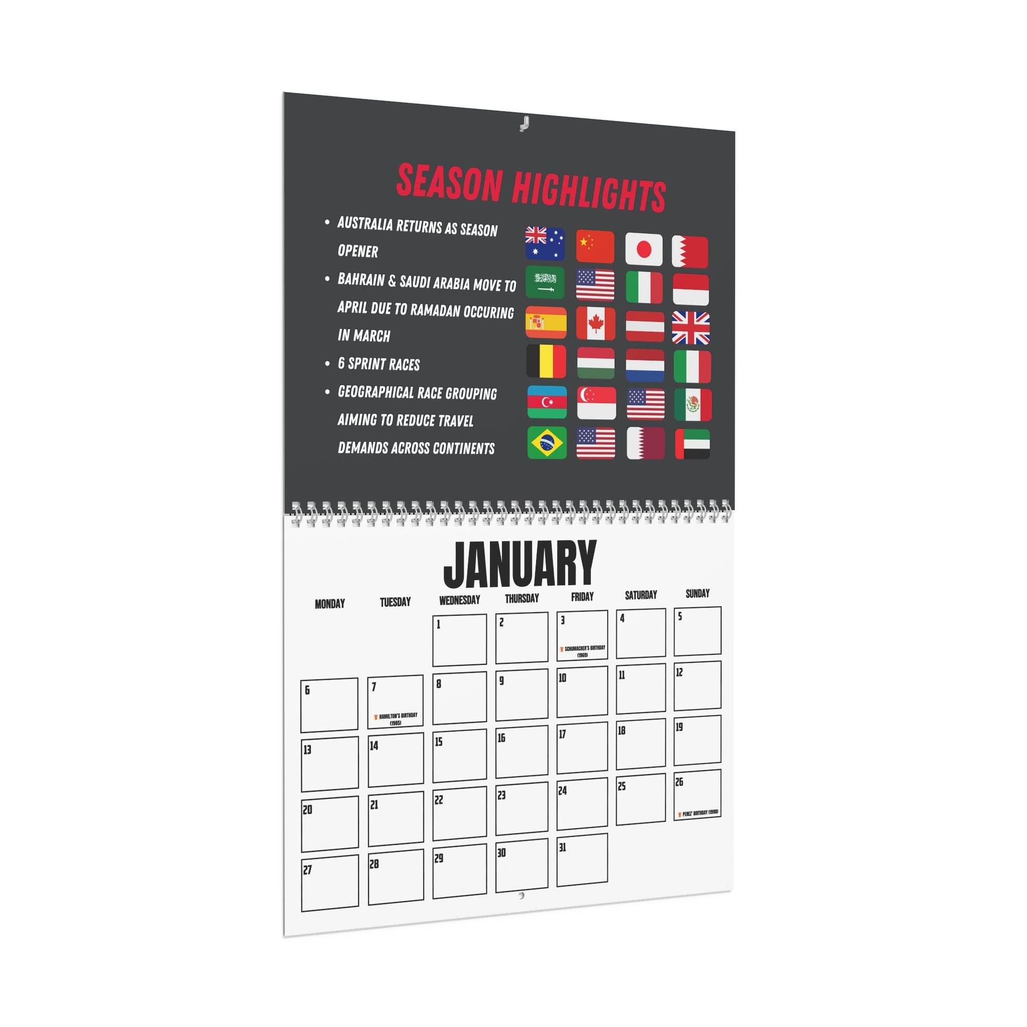 Formula Fanatics 2025 Race Schedule Wall Calendars