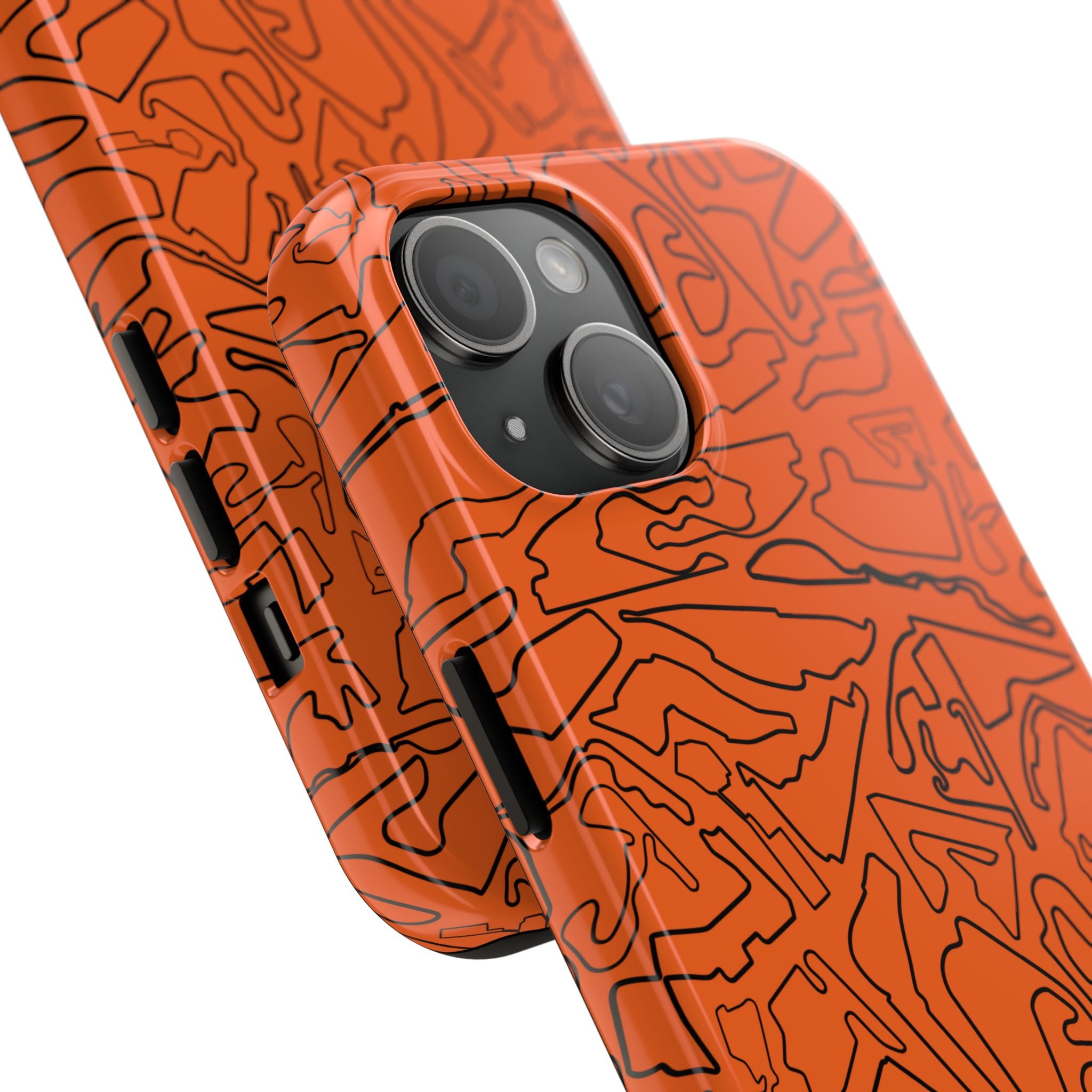 Tracks & Texts | Orange & Black | Phone Case for Tough Protection