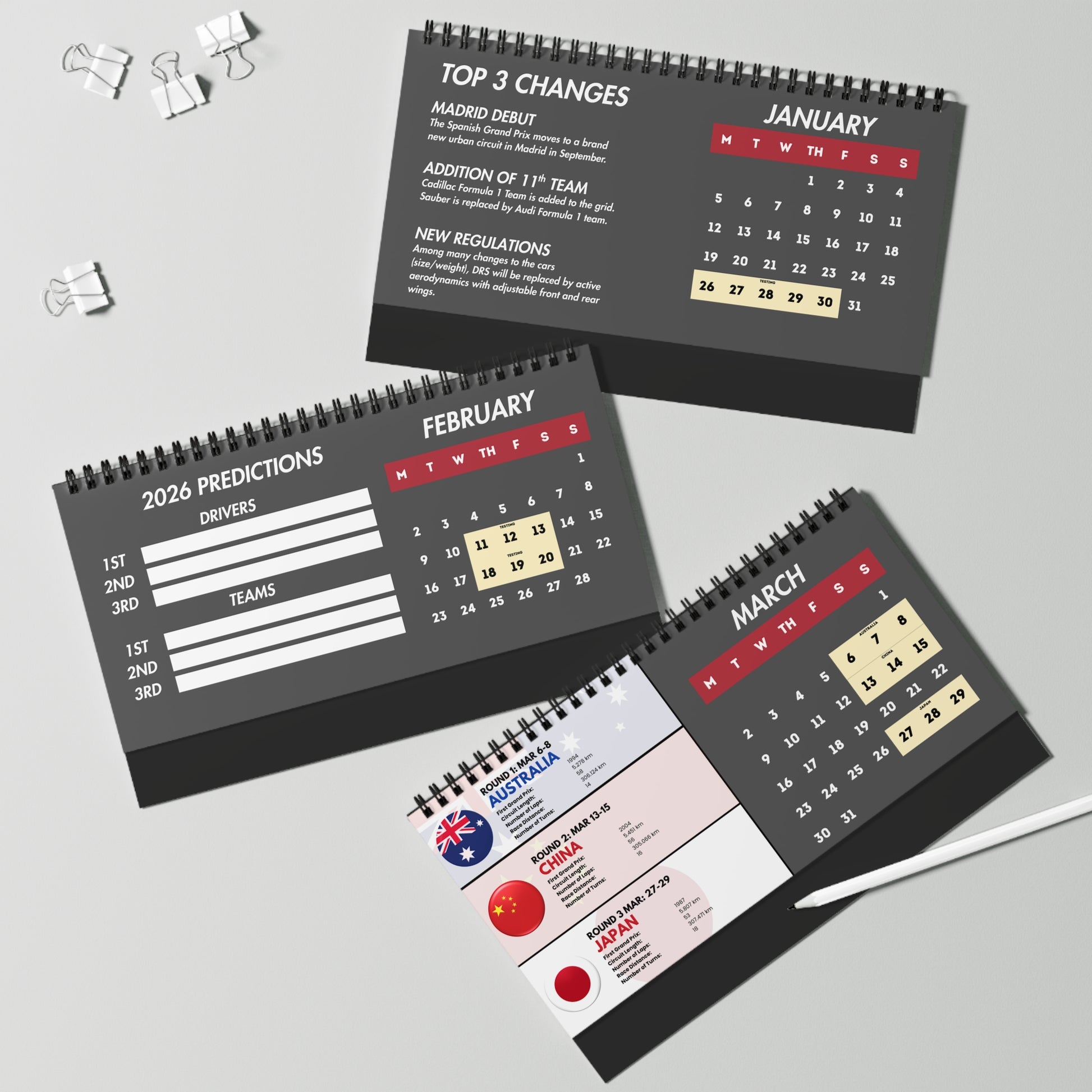 2026 Formula Fanatics Race Schedule Desktop Calendar