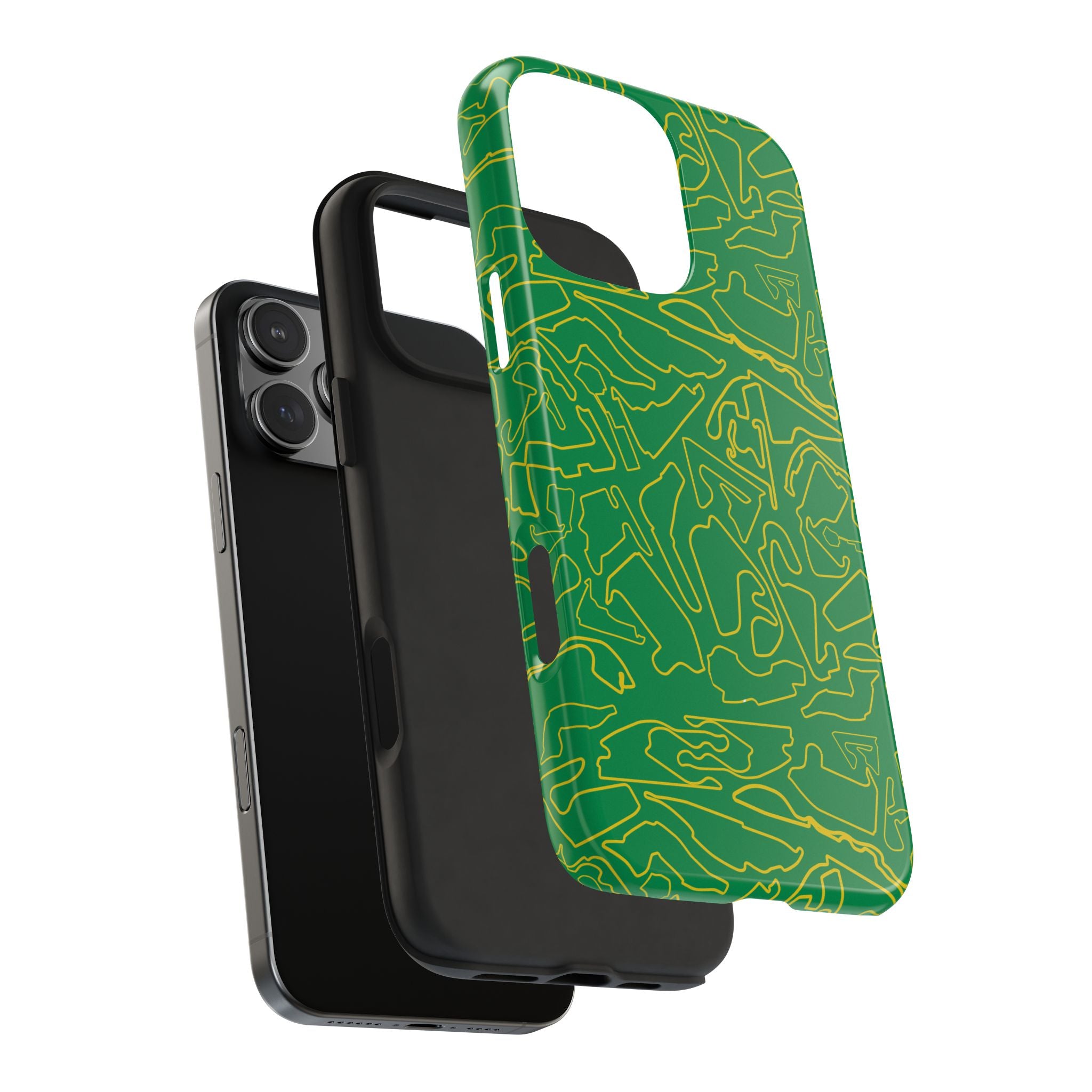 Tracks & Texts | Green/Yellow |  Phone Case for Tough Protection