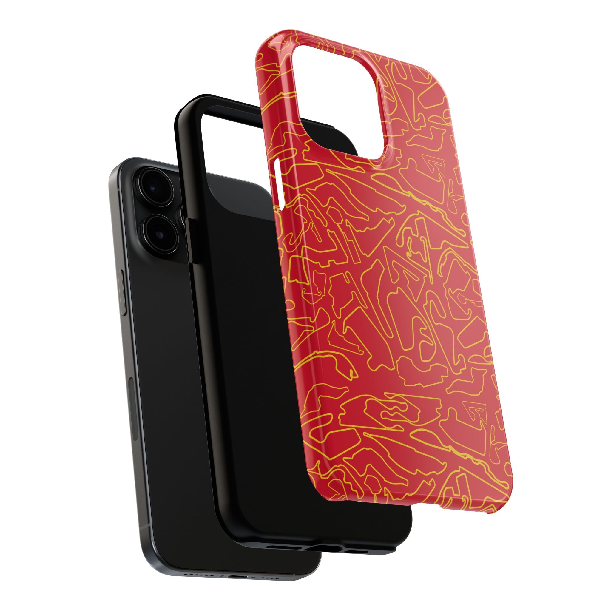Tracks & Texts | Red & Gold |  Phone Case for Tough Protection