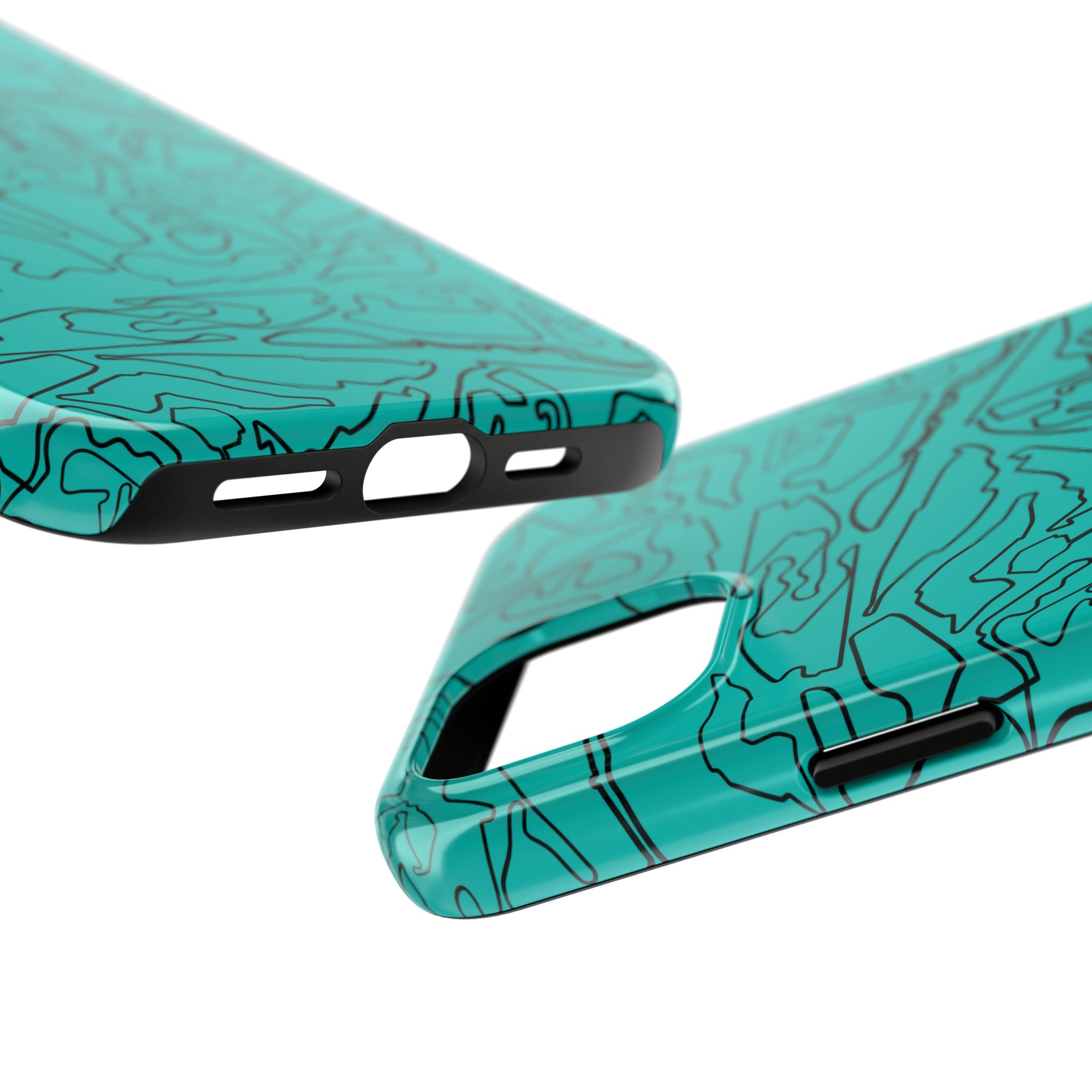 Tracks & Texts | Teal & Black | Phone Case for Tough Protection