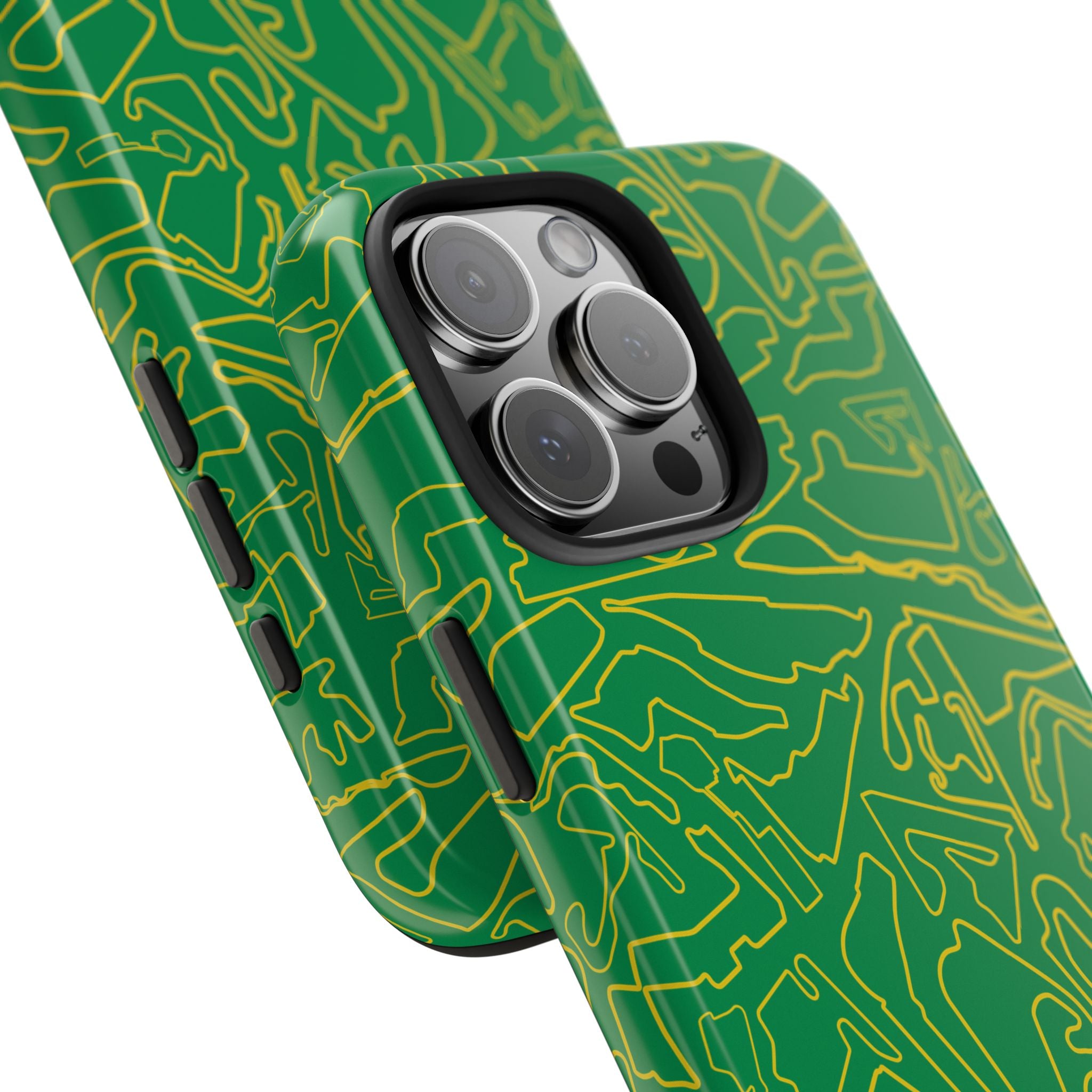 Tracks & Texts | Green/Yellow |  Phone Case for Tough Protection