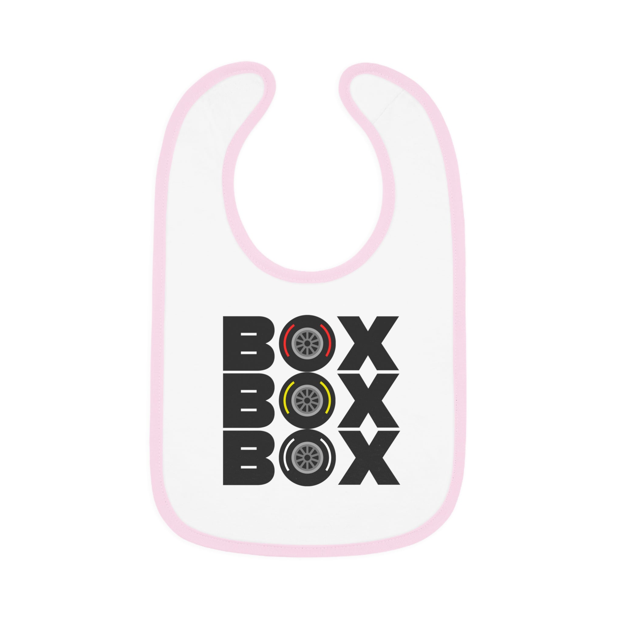BOX BOX BOX Baby Contrast Trim Jersey Bib