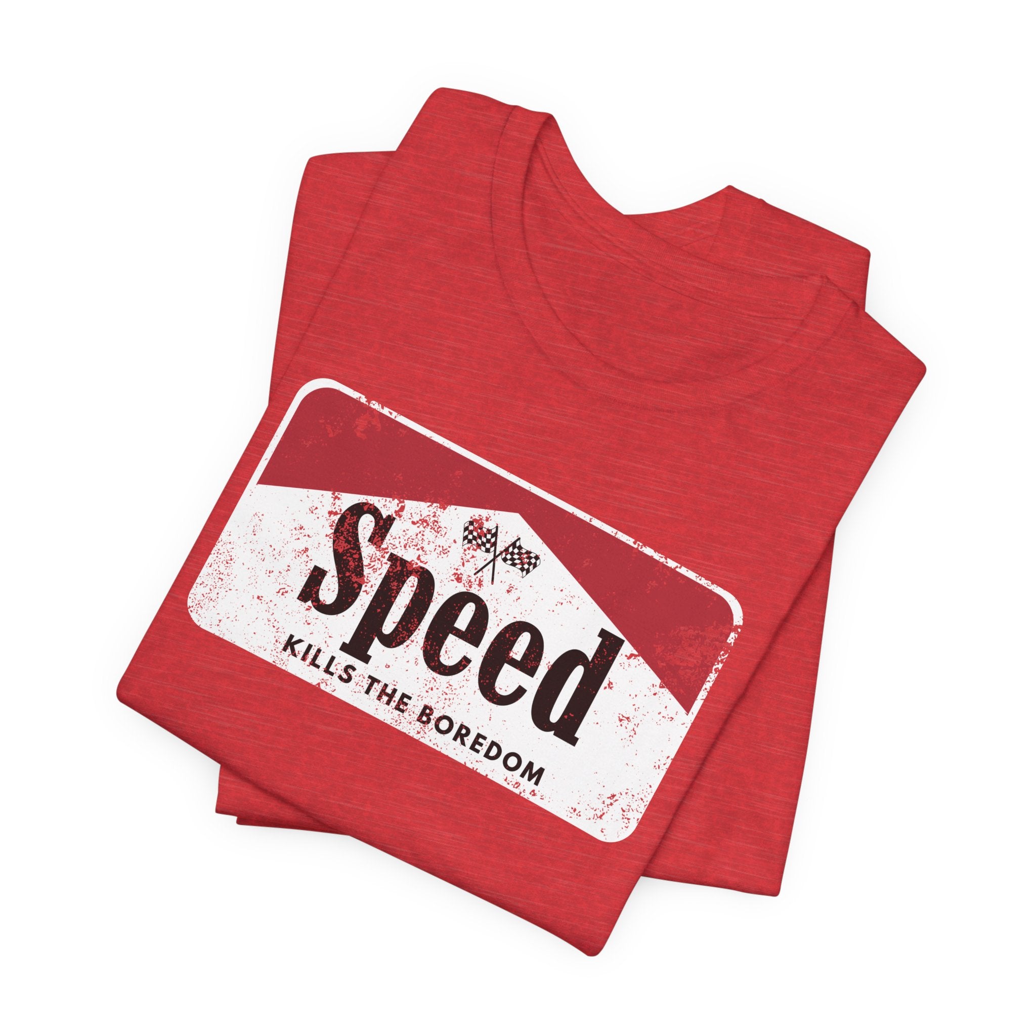 Speed Kills the Boredom Distressed Short Sleeve Tee