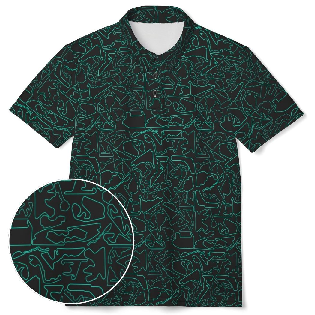 Tracks & Tees Polo Shirt | Teal & Black