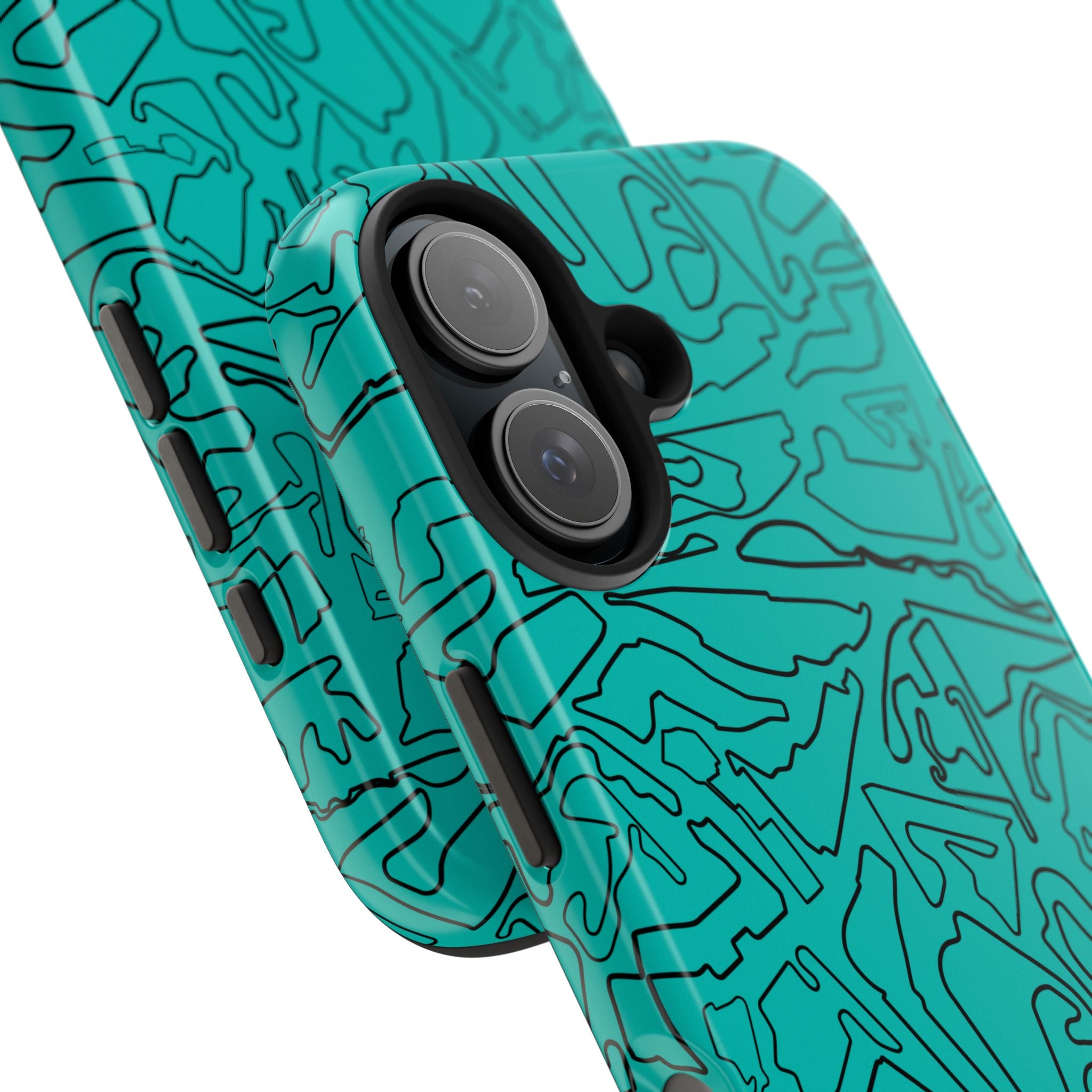Tracks & Texts | Teal & Black | Phone Case for Tough Protection