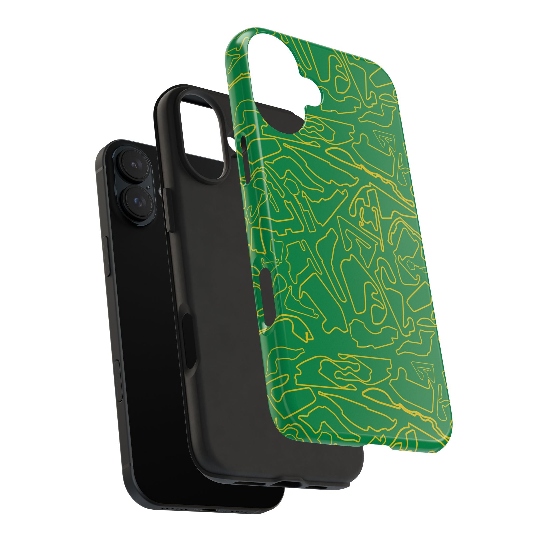 Tracks & Texts | Green/Yellow |  Phone Case for Tough Protection