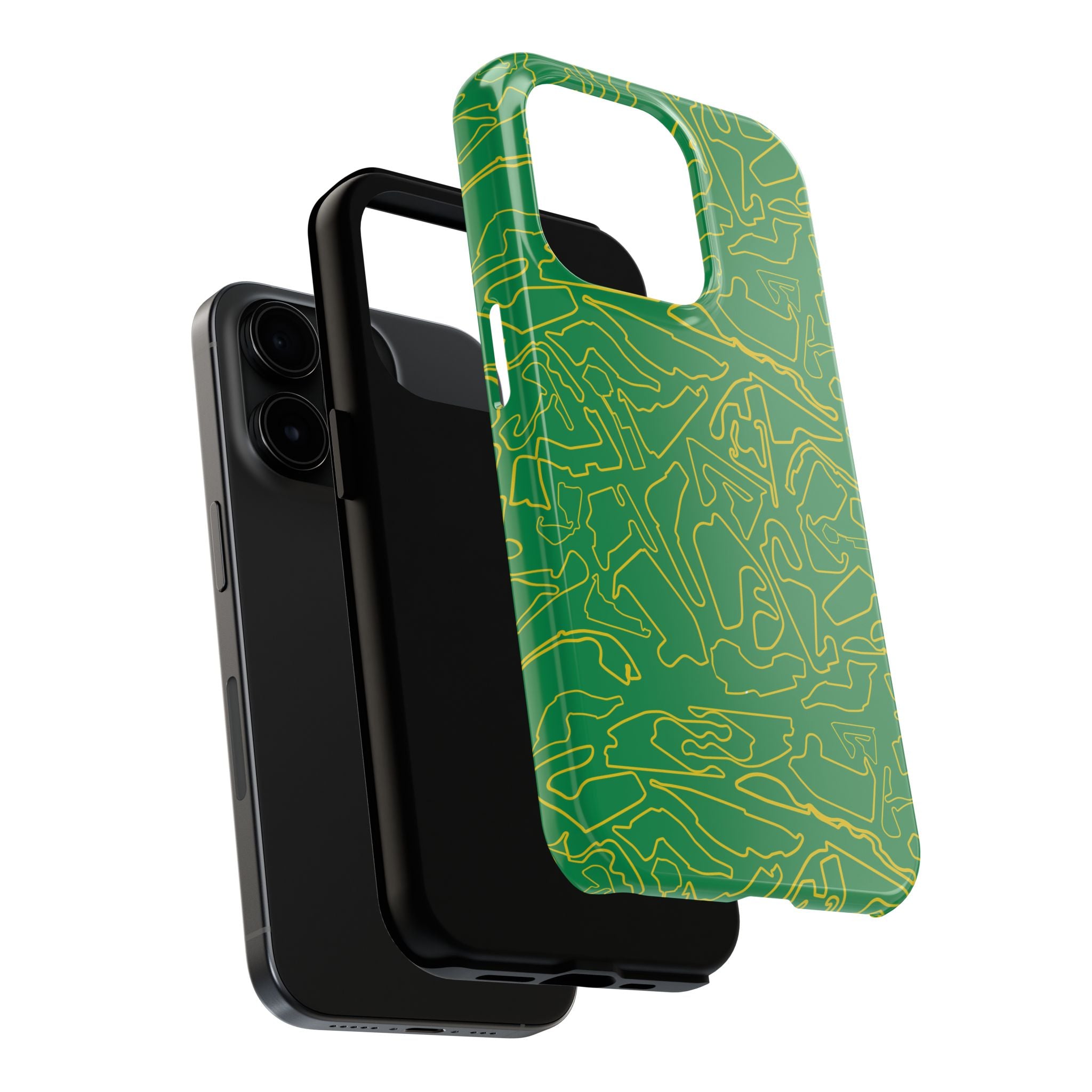 Tracks & Texts | Green/Yellow |  Phone Case for Tough Protection