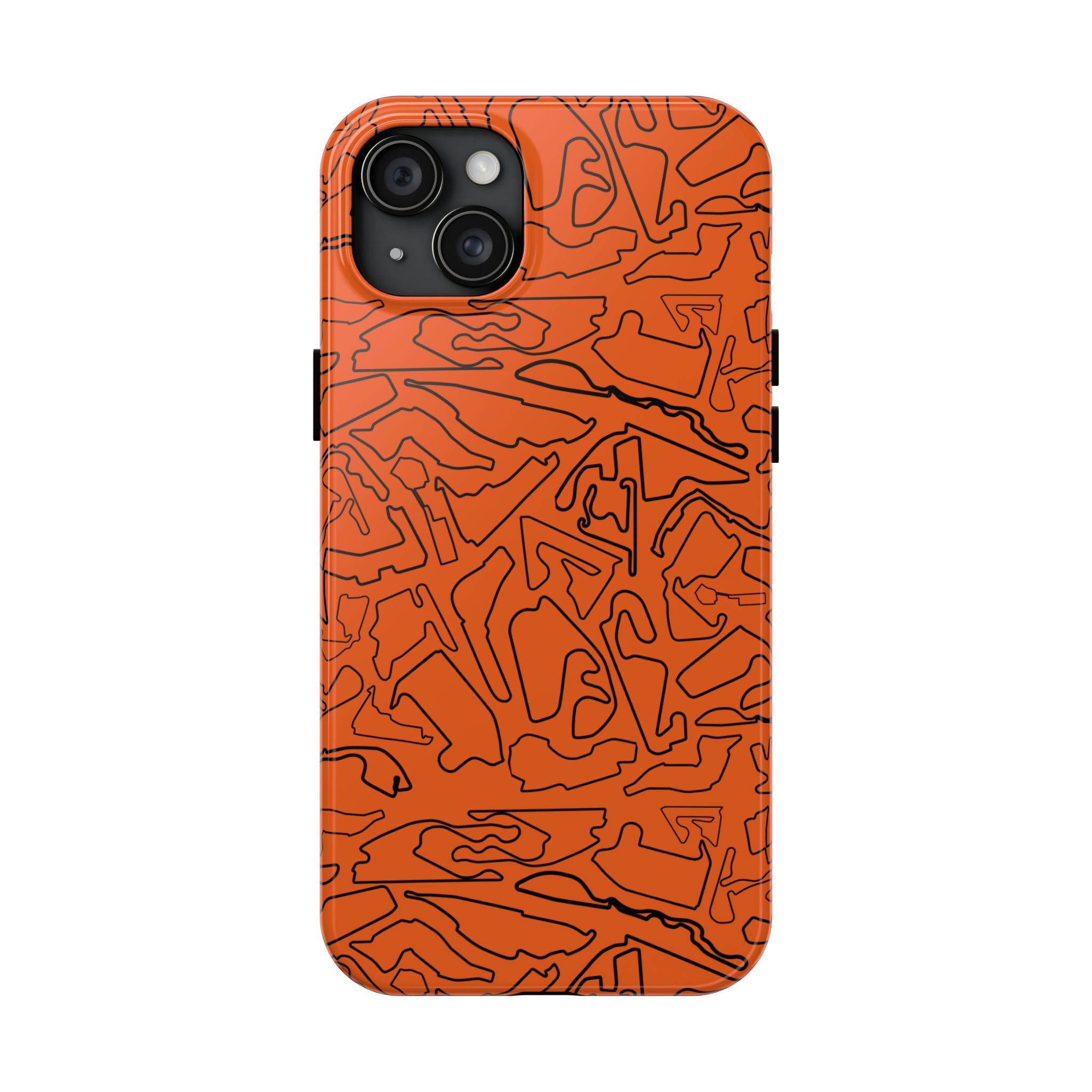 Tracks & Texts | Orange & Black | Phone Case for Tough Protection