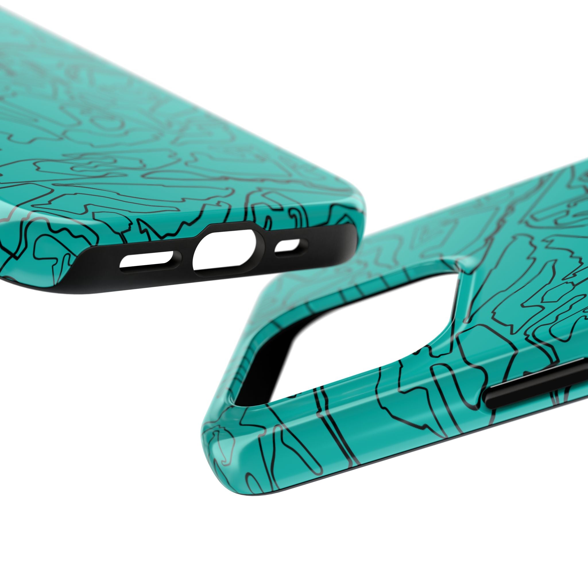 Tracks & Texts | Teal & Black | Phone Case for Tough Protection