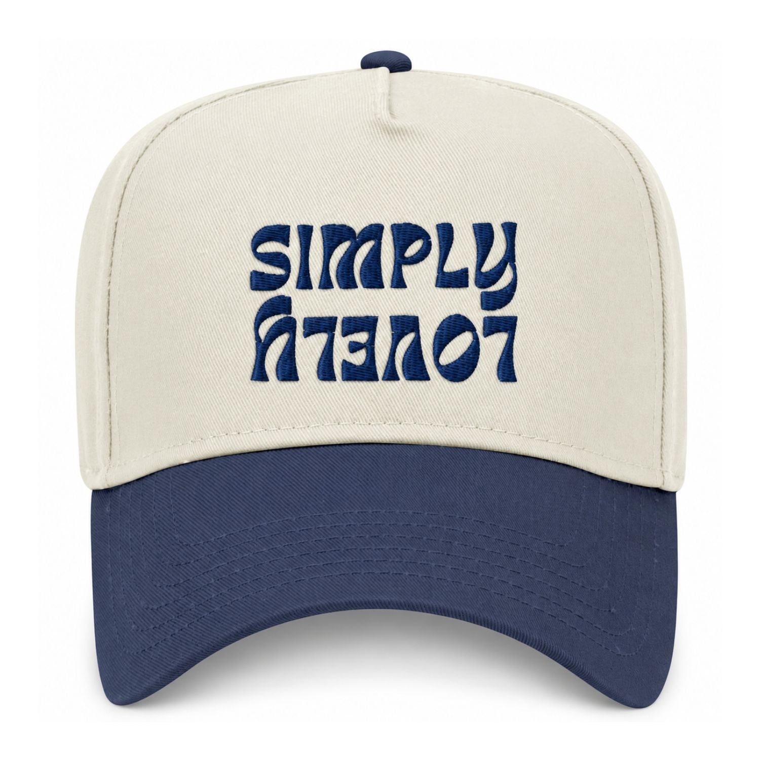 Simply Lovely Flipped Embroidered Snapback Hat - Navy