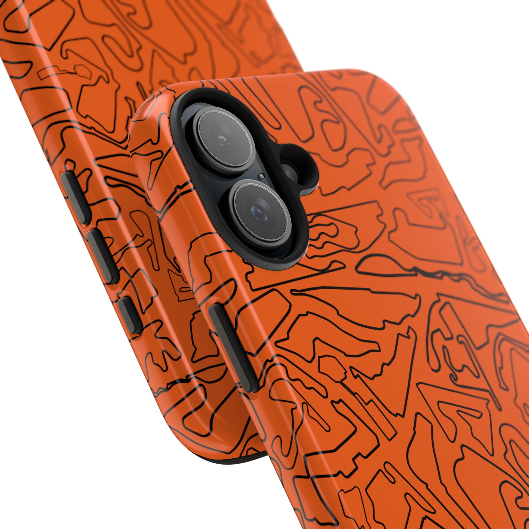 Tracks & Texts | Orange & Black | Phone Case for Tough Protection