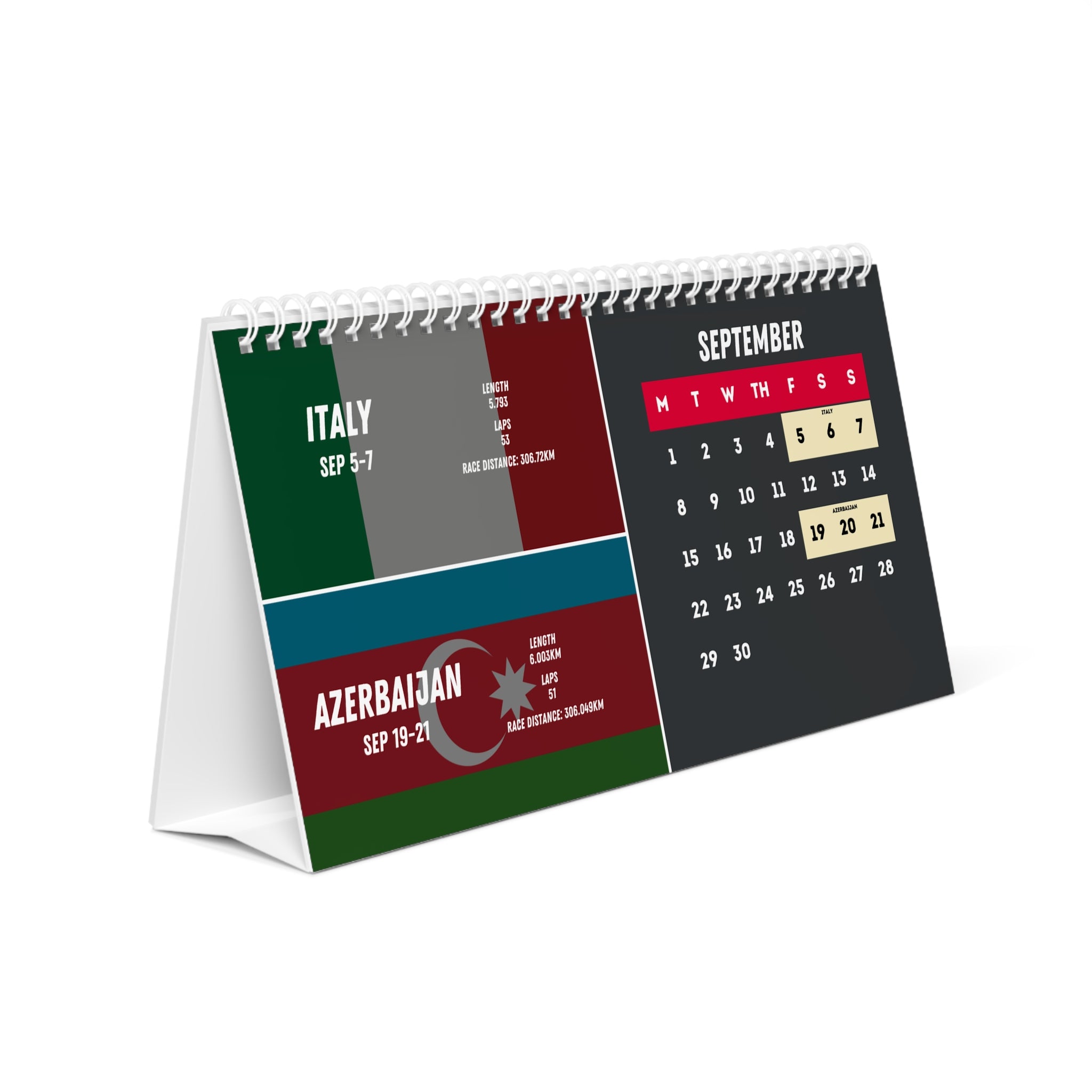 2025 Race Schedule Desk Calendar - AUS/NZ