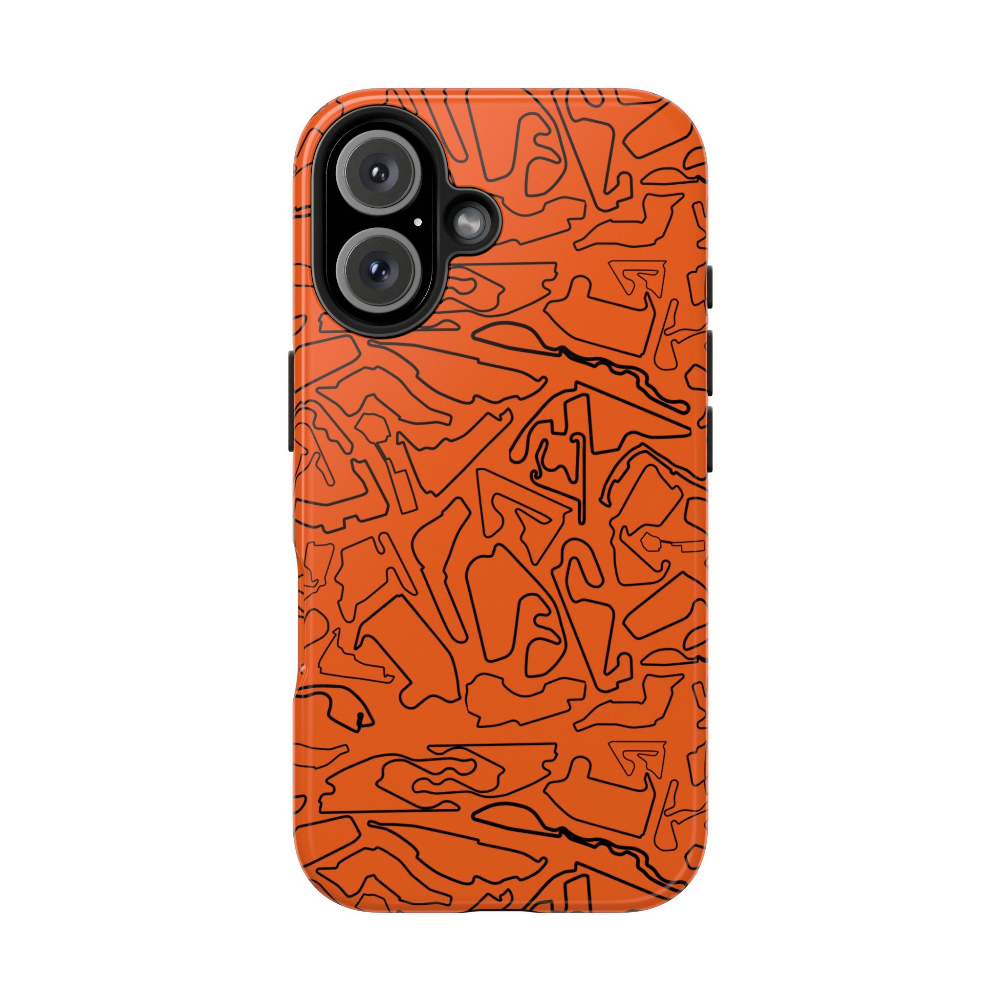 Tracks & Texts | Orange & Black | Phone Case for Tough Protection