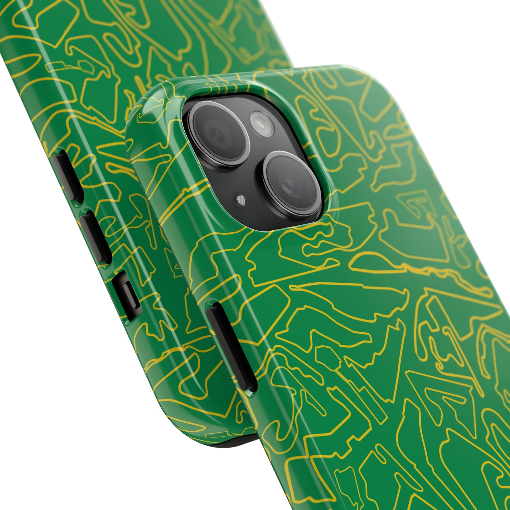 Tracks & Texts | Green/Yellow |  Phone Case for Tough Protection