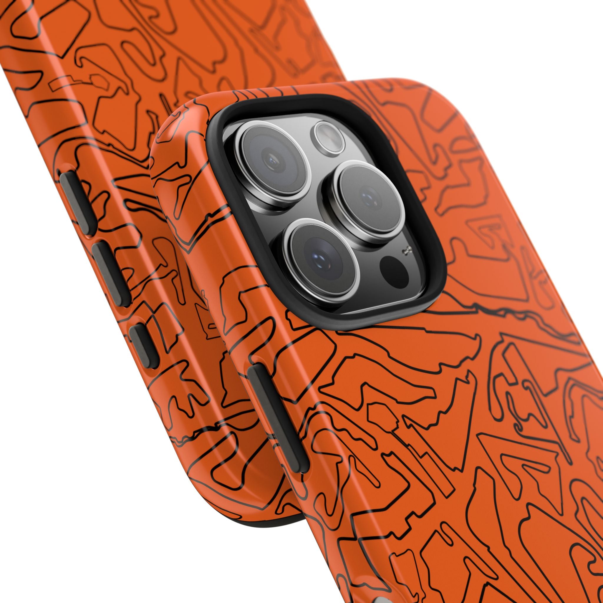 Tracks & Texts | Orange & Black | Phone Case for Tough Protection