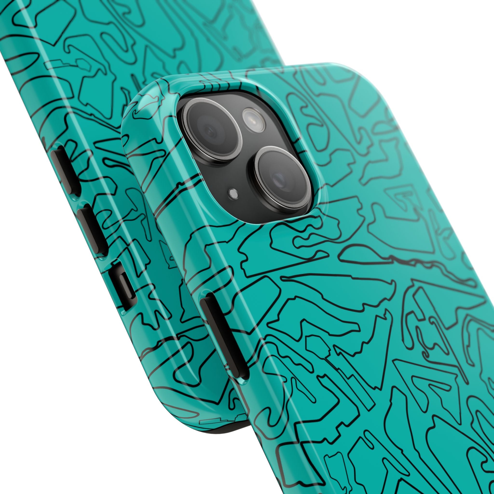 Tracks & Texts | Teal & Black | Phone Case for Tough Protection