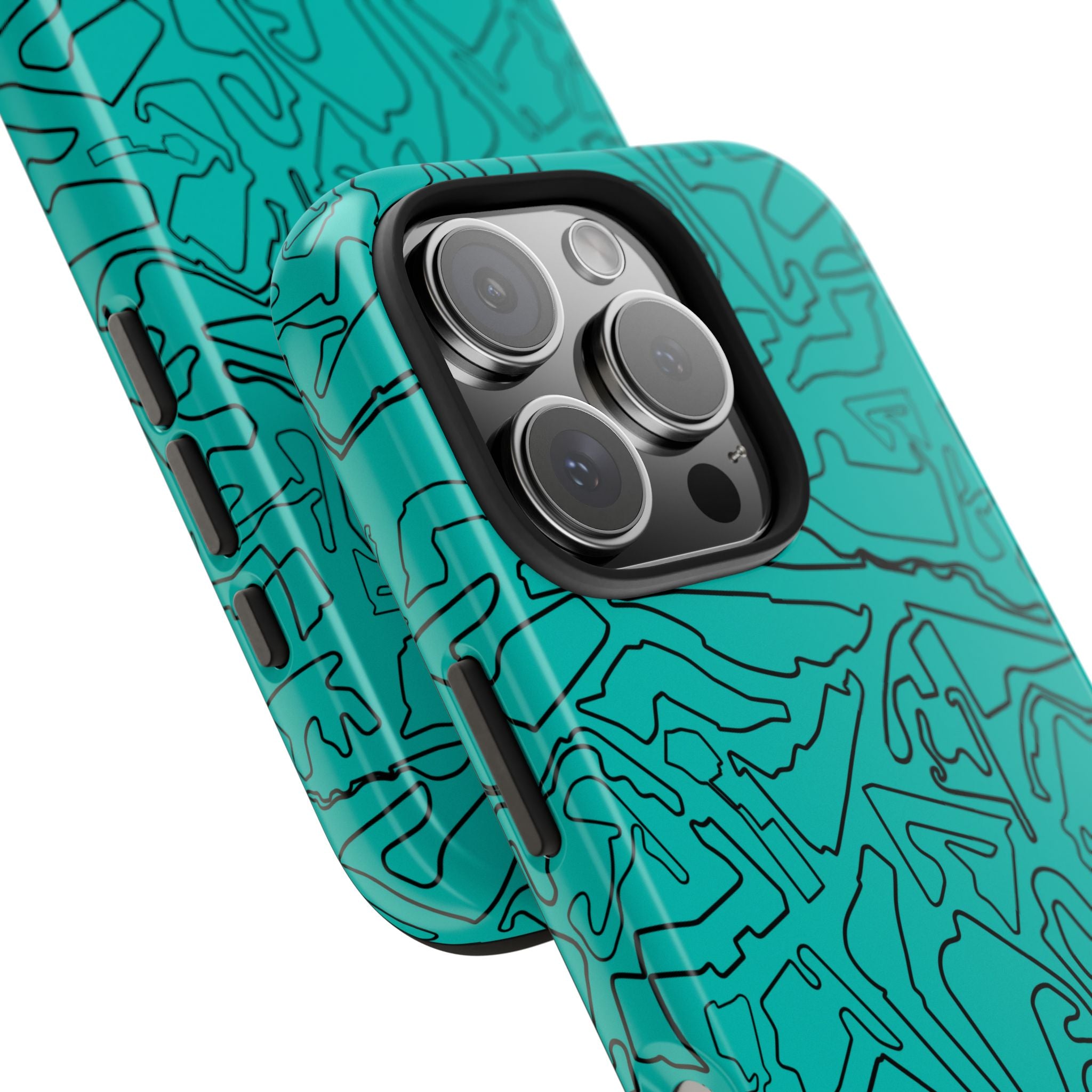 Tracks & Texts | Teal & Black | Phone Case for Tough Protection