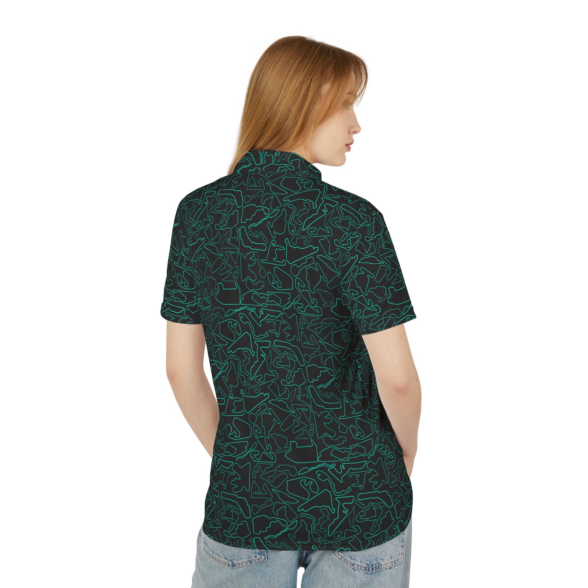 Tracks & Tees Polo Shirt | Teal & Black