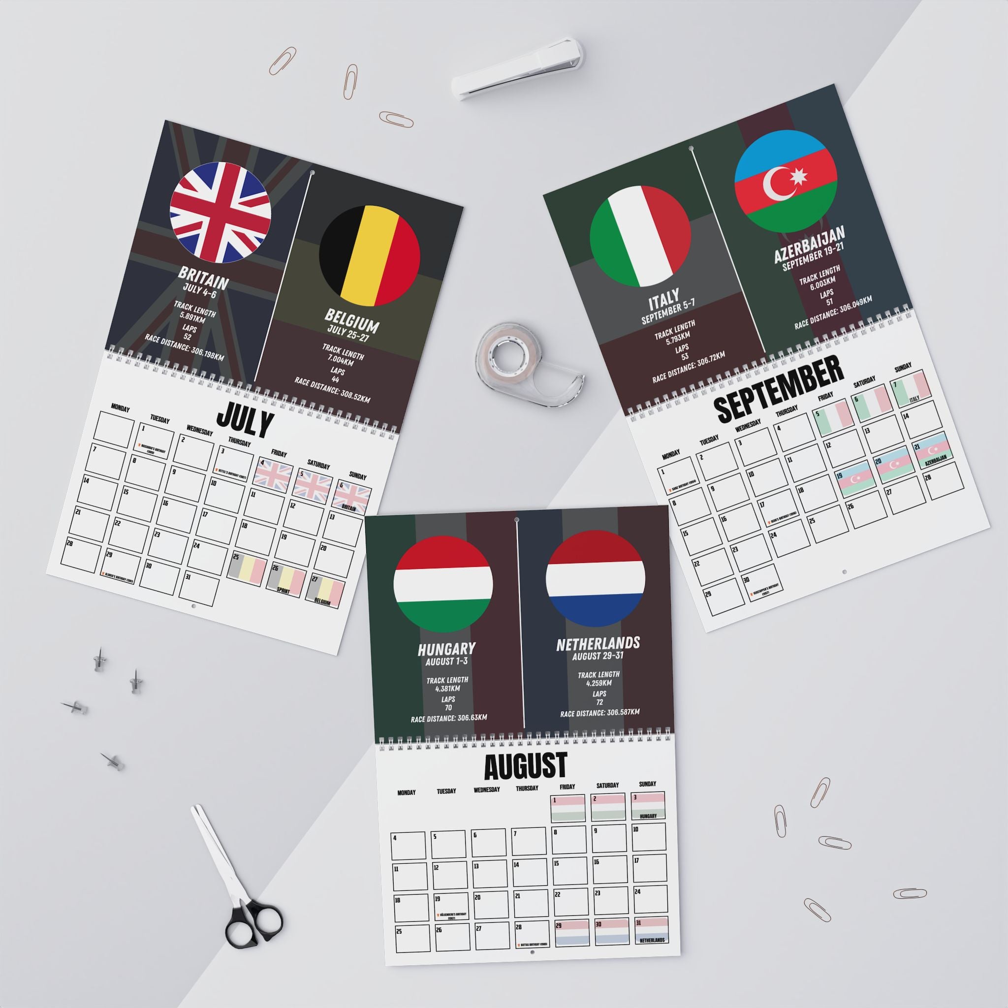 Formula Fanatics 2025 Race Schedule Wall Calendars